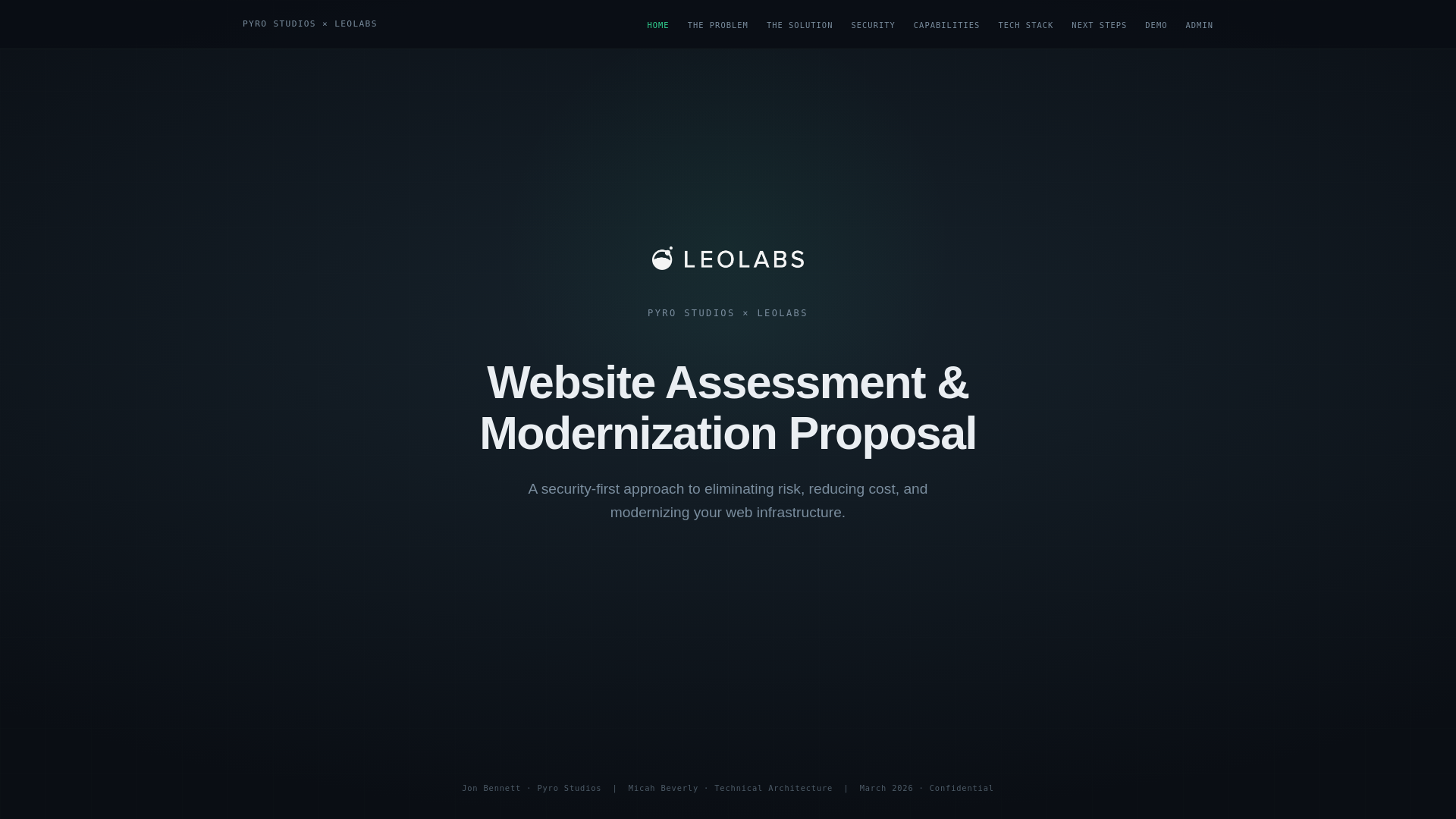 website screenshot of https://leolabs-pitch.pages.dev/