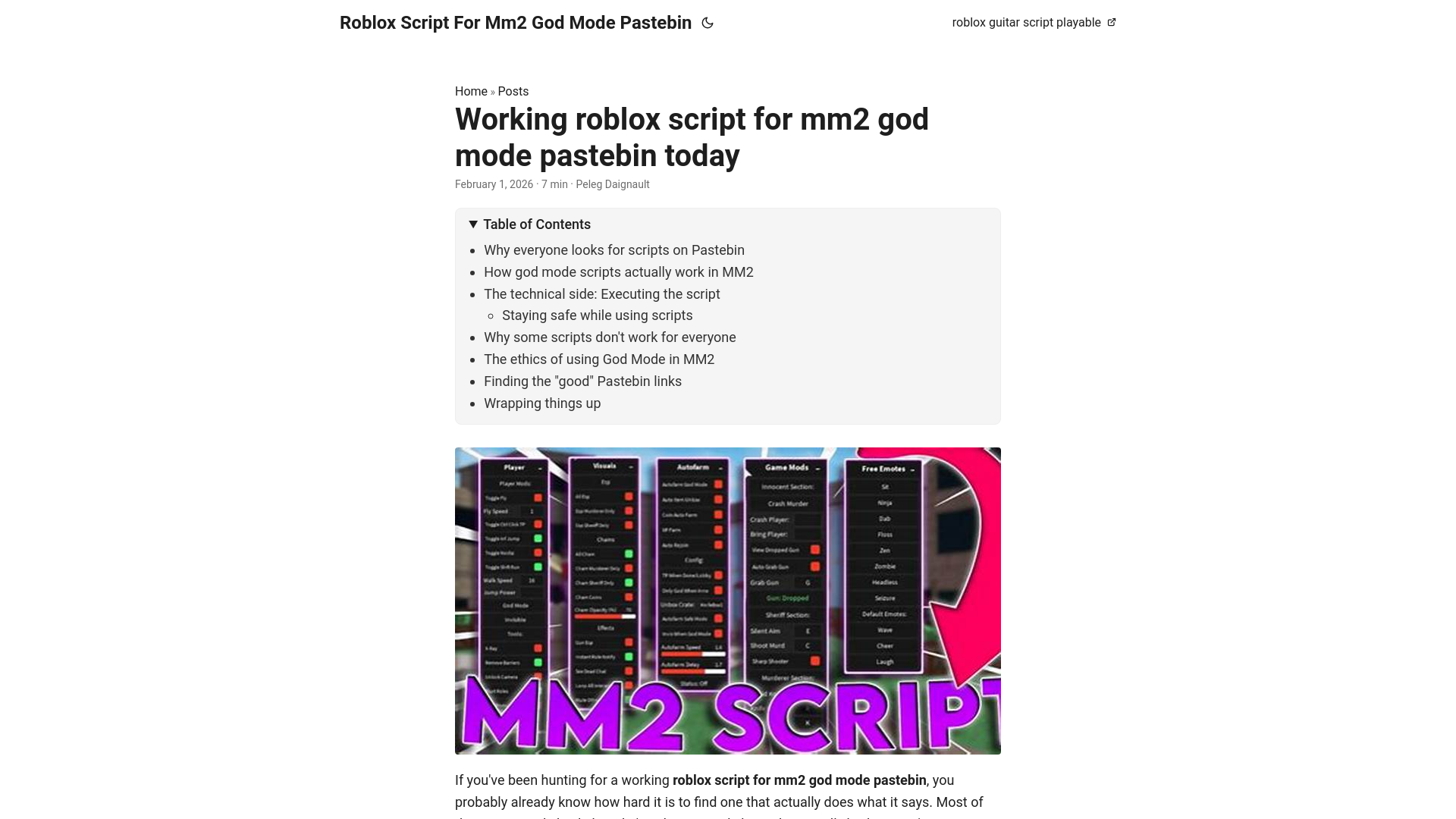 website screenshot of https://roblox-script-for-mm2-god-mode-pastebin.pages.dev/