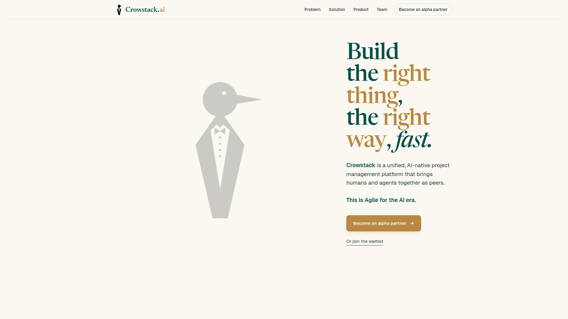 website screenshot of https://crowstack.ai/
