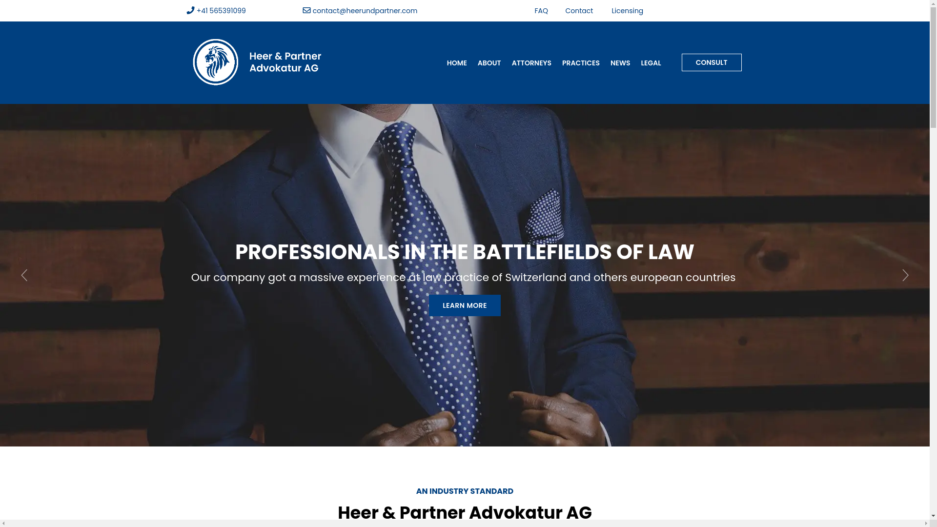 website screenshot of https://heerandpartneradvokatur.com/