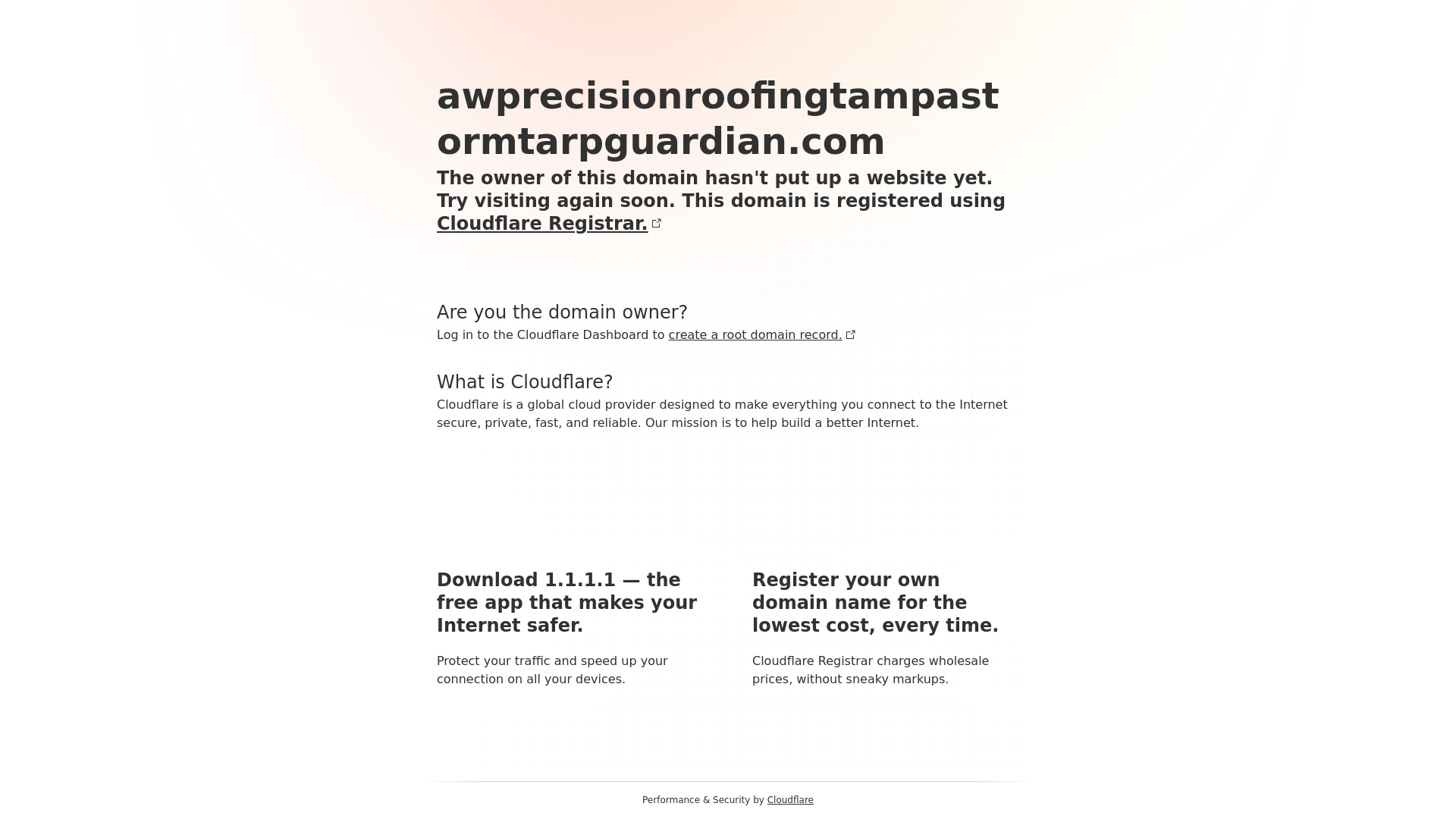 website screenshot of https://awprecisionroofingtampastormtarpguardian.com/