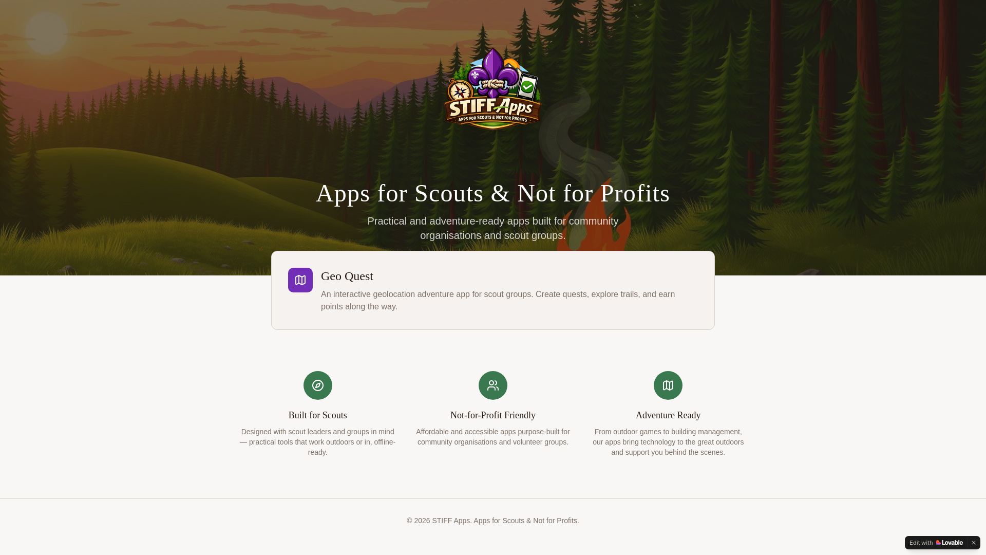website screenshot of https://stiffapps.co.uk/