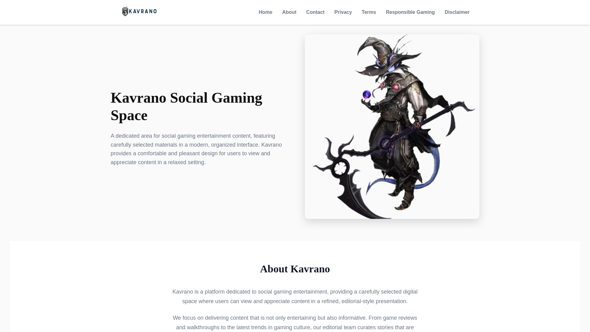 website screenshot of https://kavrano.online/