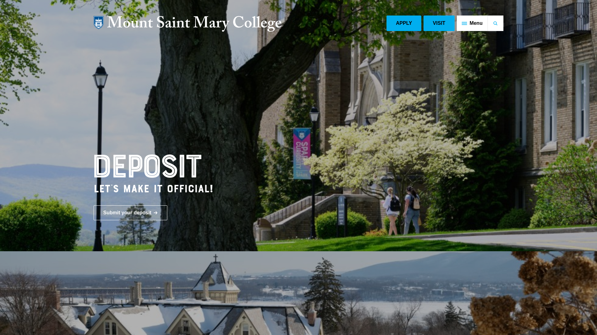 website screenshot of https://msmc.edu/