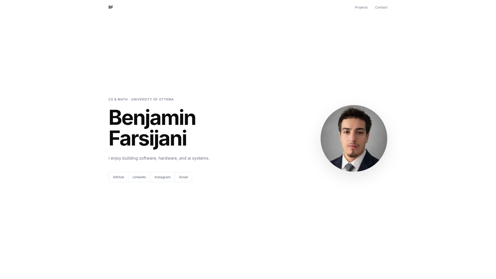 website screenshot of https://benfarsi.com/