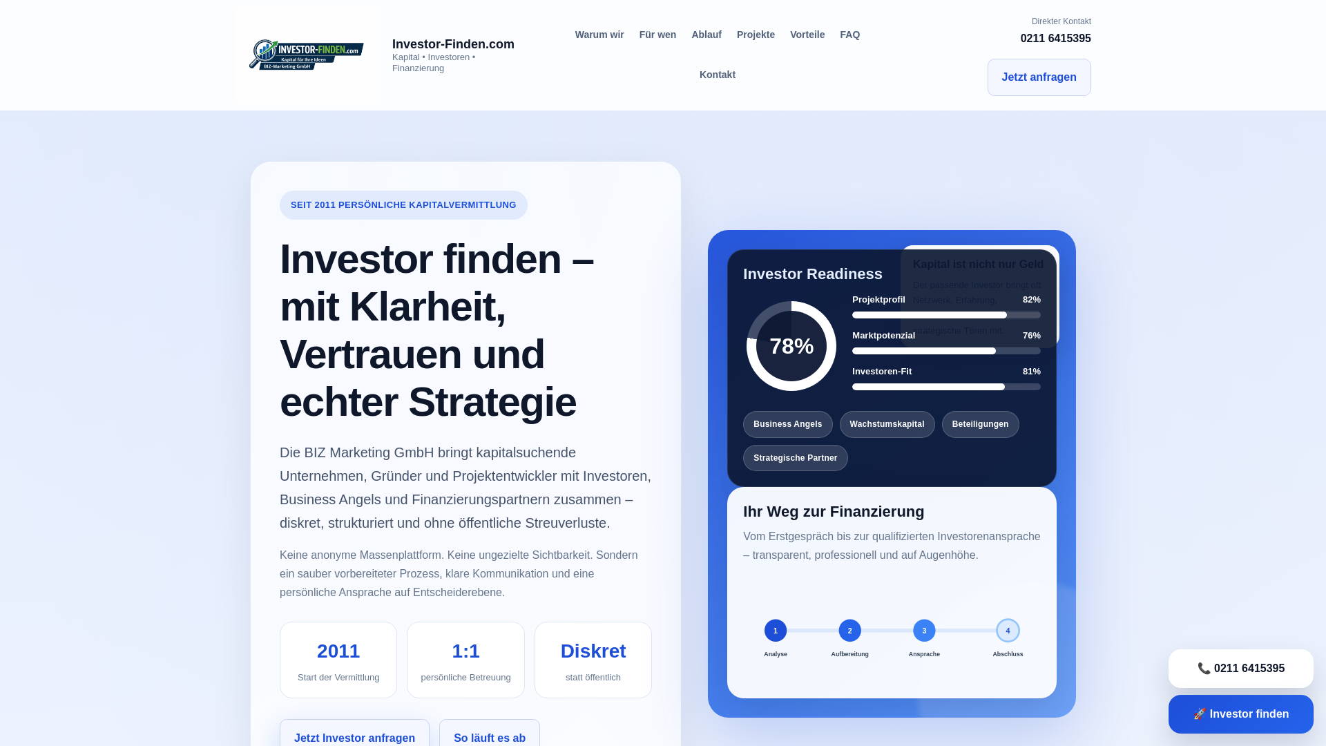 website screenshot of https://investor-finden.com/