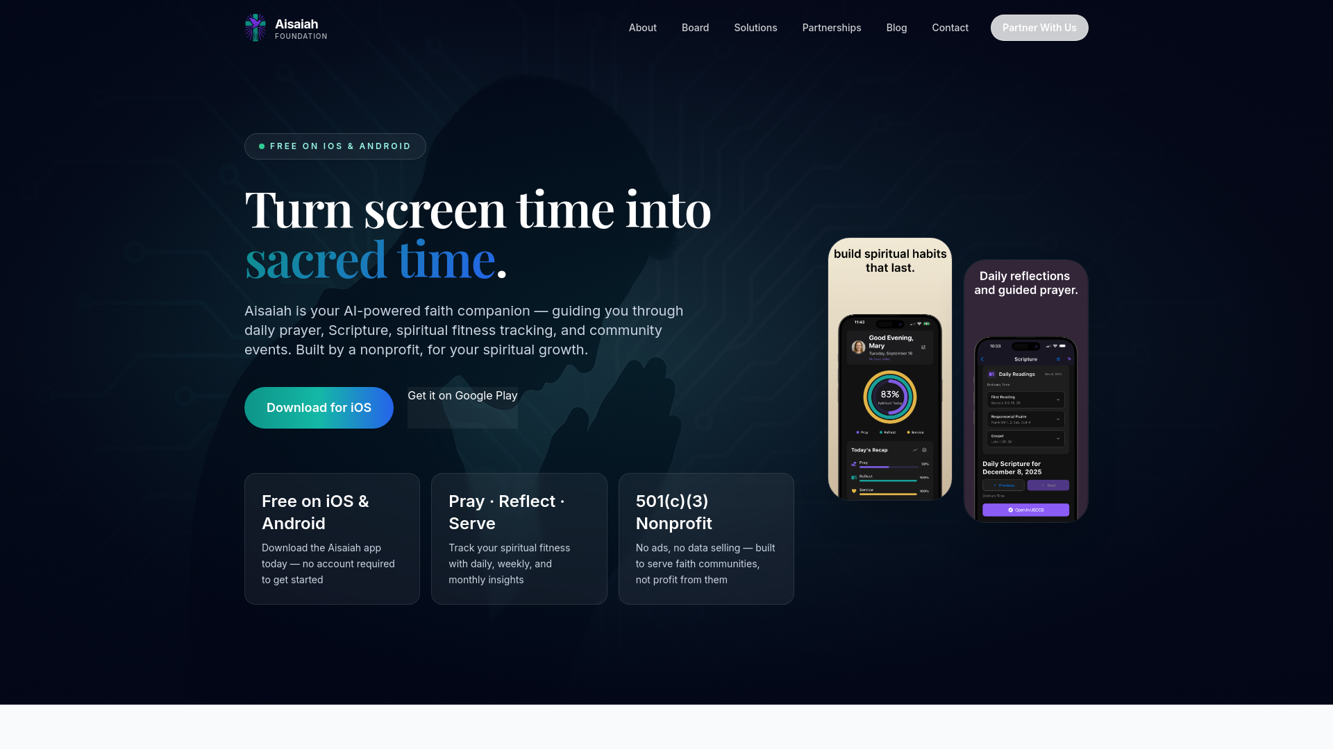 website screenshot of https://aisaiah-foundation-tmp.pages.dev/