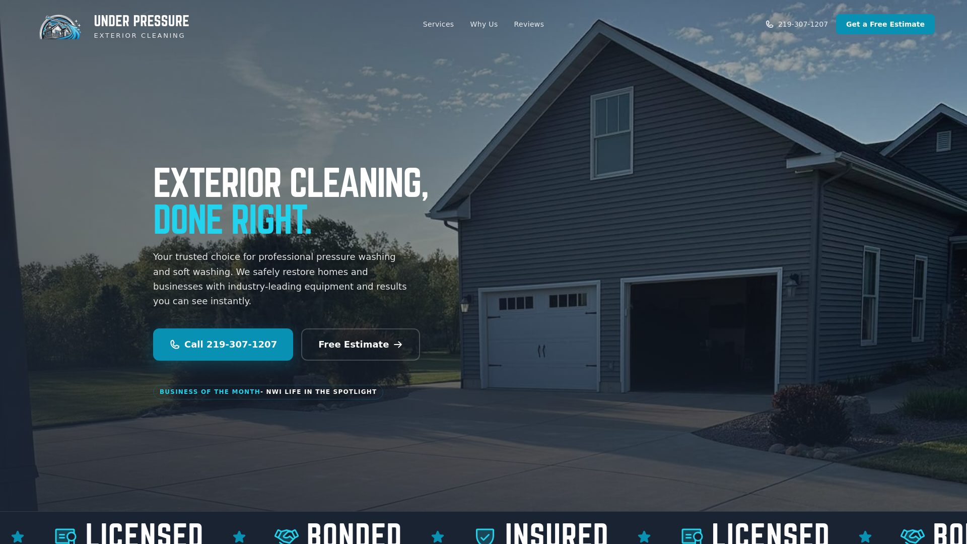 website screenshot of https://underpressurellc.pages.dev/
