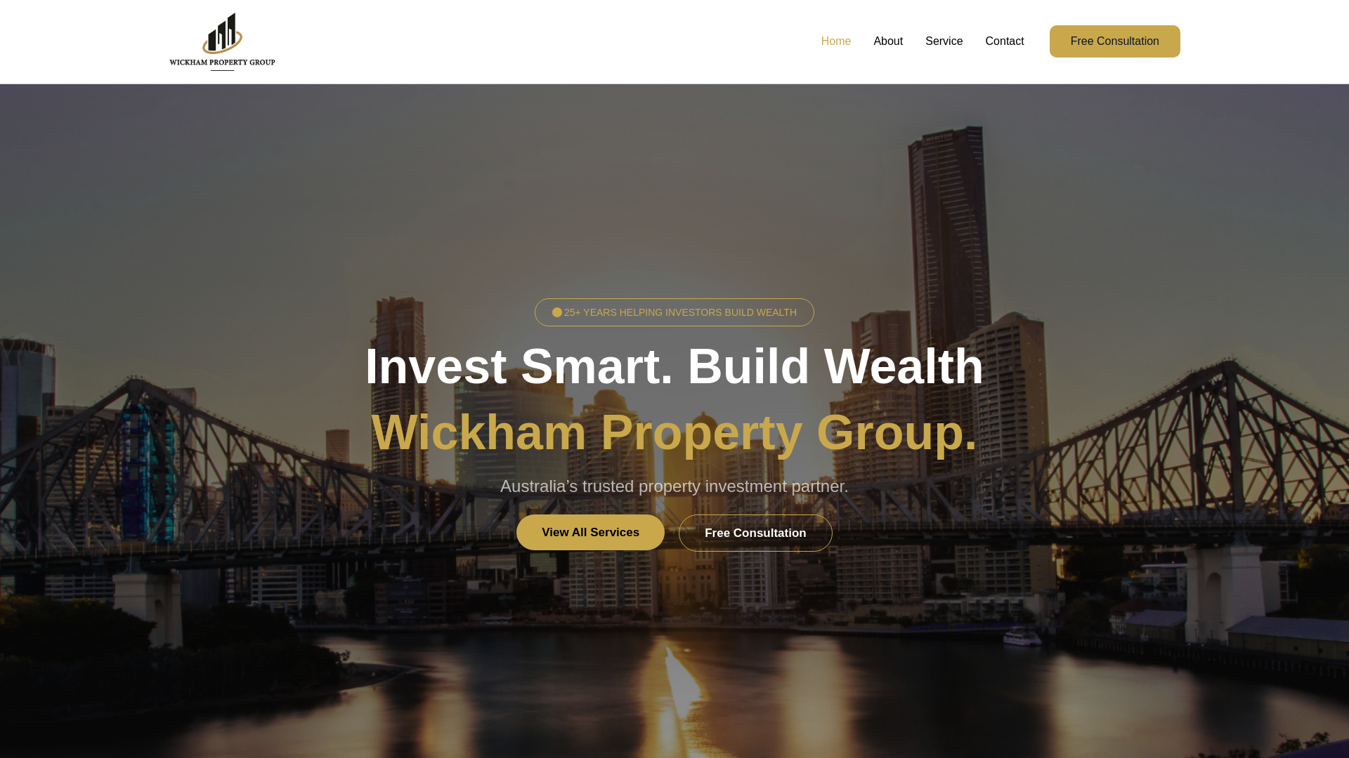 website screenshot of https://wickhampropertygroup.com.au