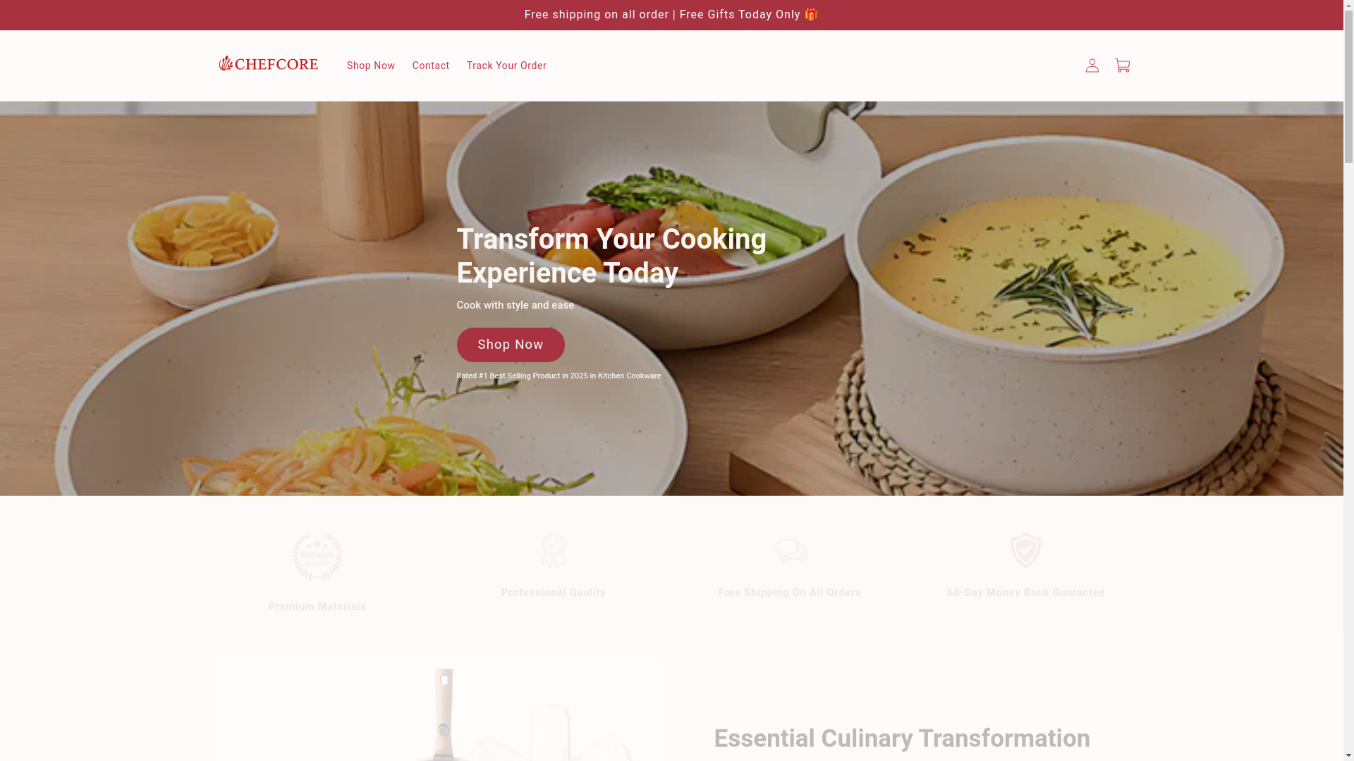 website screenshot of https://trychefcore.store/