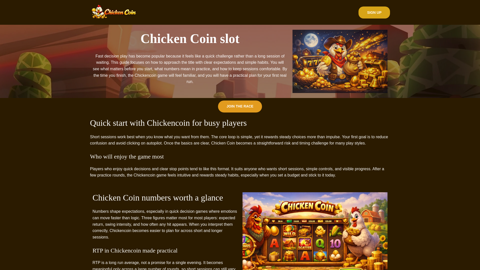 website screenshot of https://chickencoinplay.com/