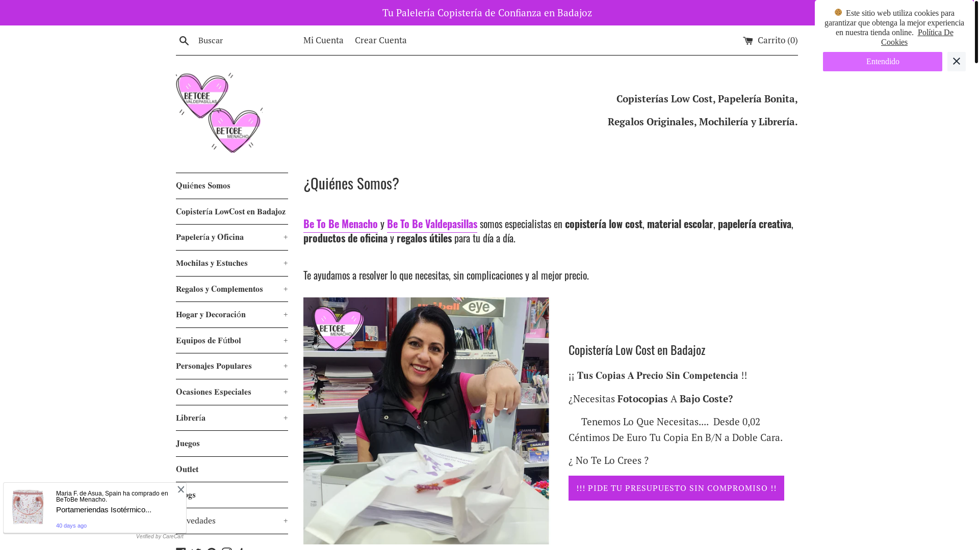 website screenshot of https://betobebadajoz.eu/