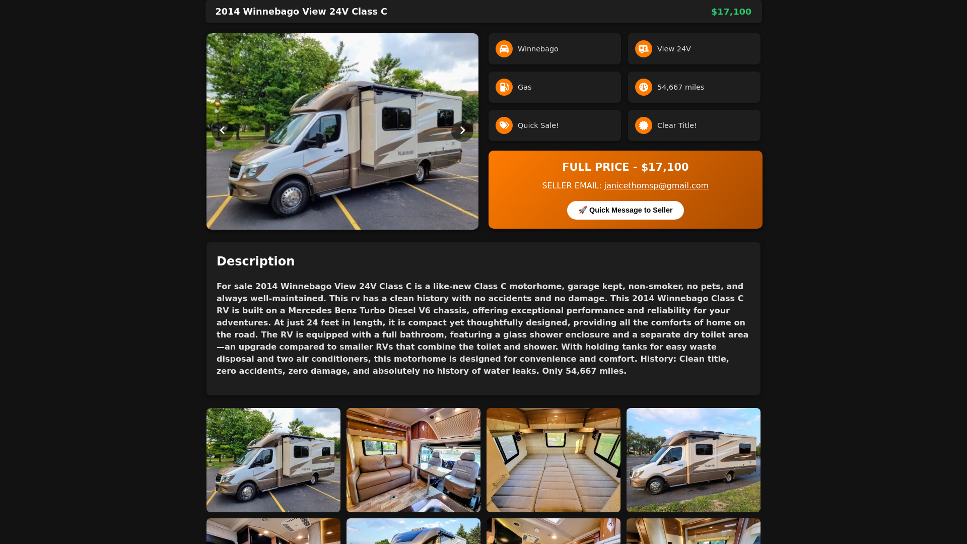 website screenshot of https://2014-winnebago-24v.pages.dev/