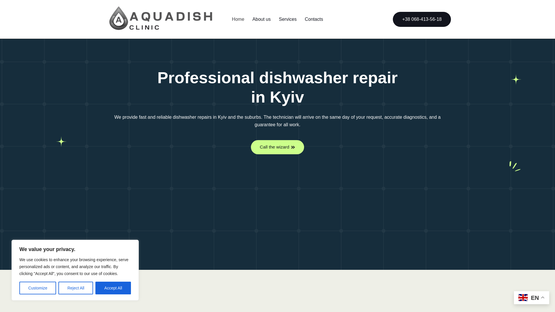 website screenshot of https://plate-clean-service.website