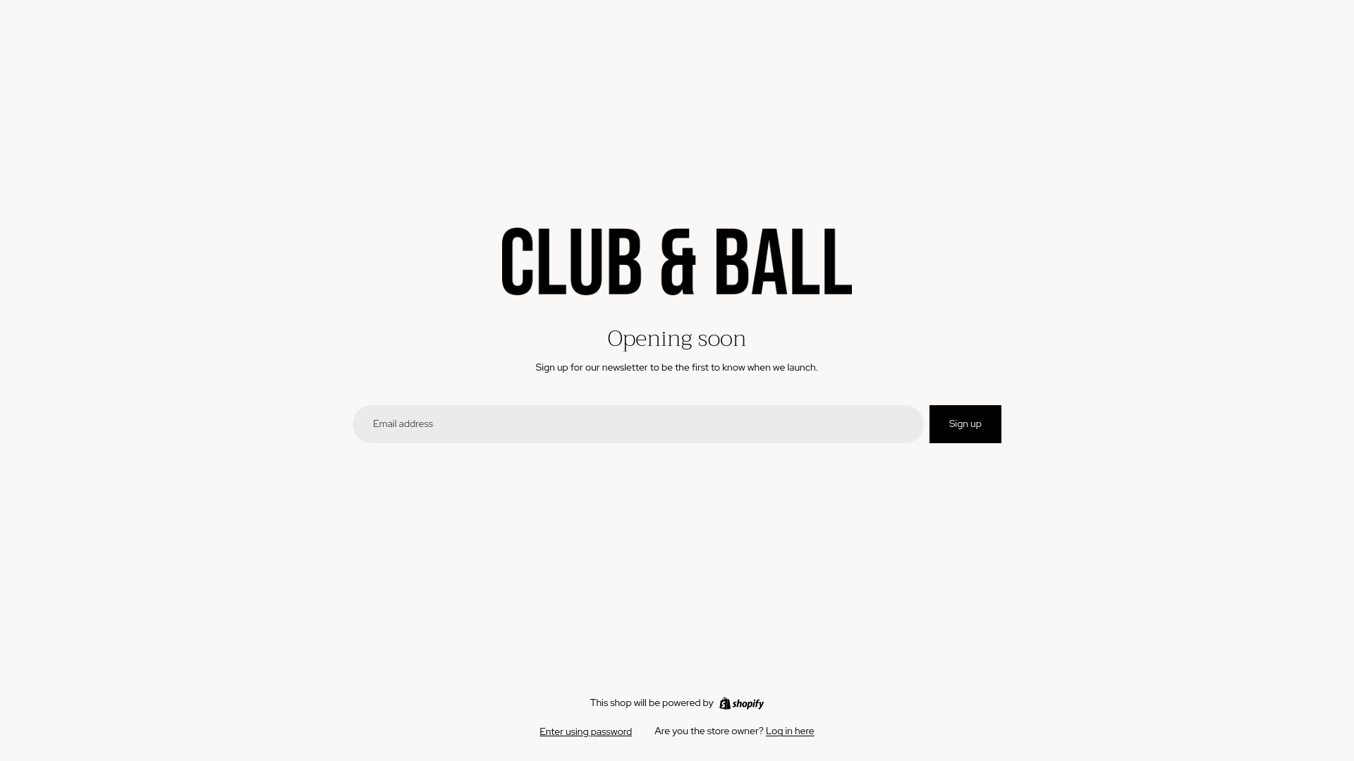 website screenshot of https://clubandball.co/