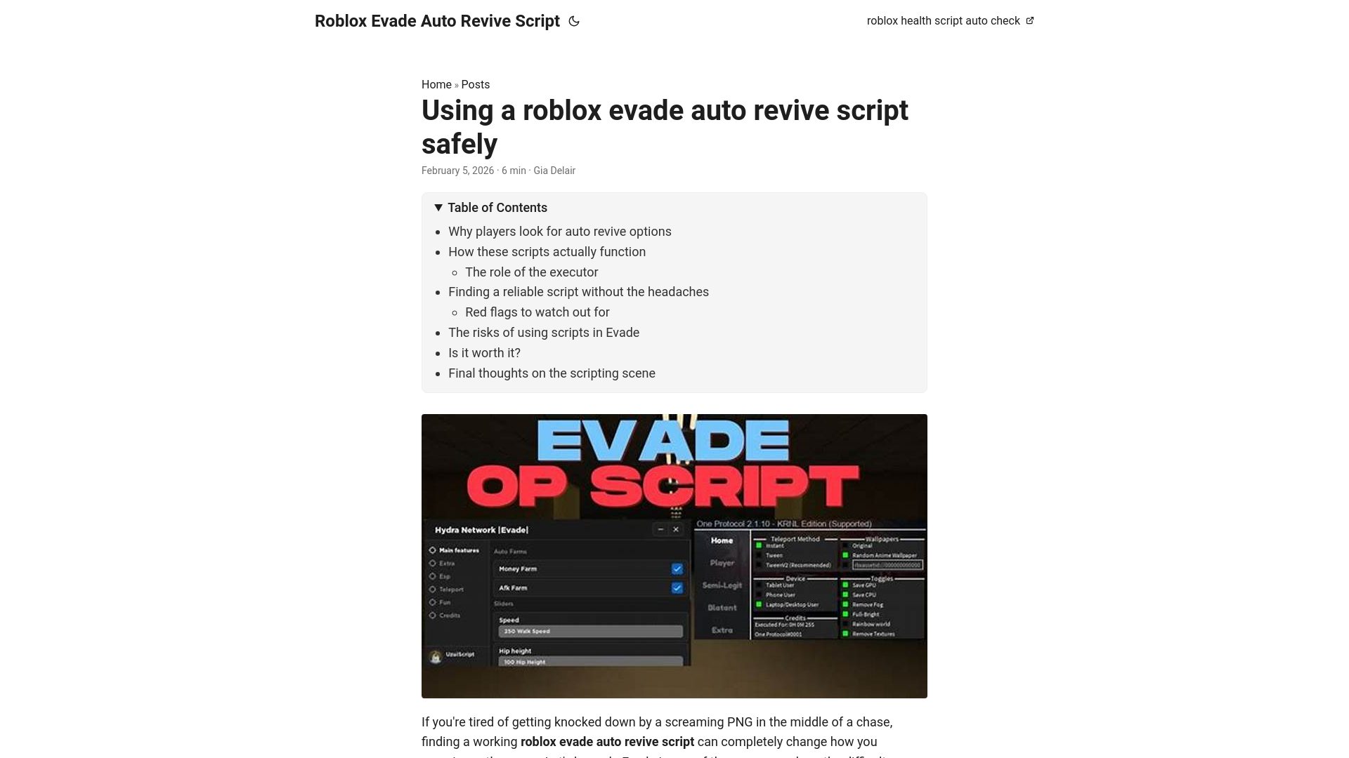 website screenshot of https://roblox-evade-auto-revive-script.pages.dev/