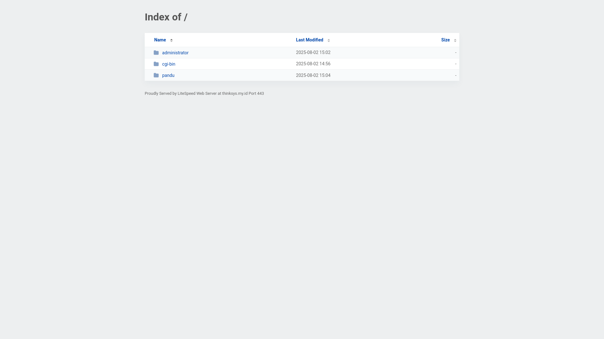 website screenshot of https://thinksys.my.id/