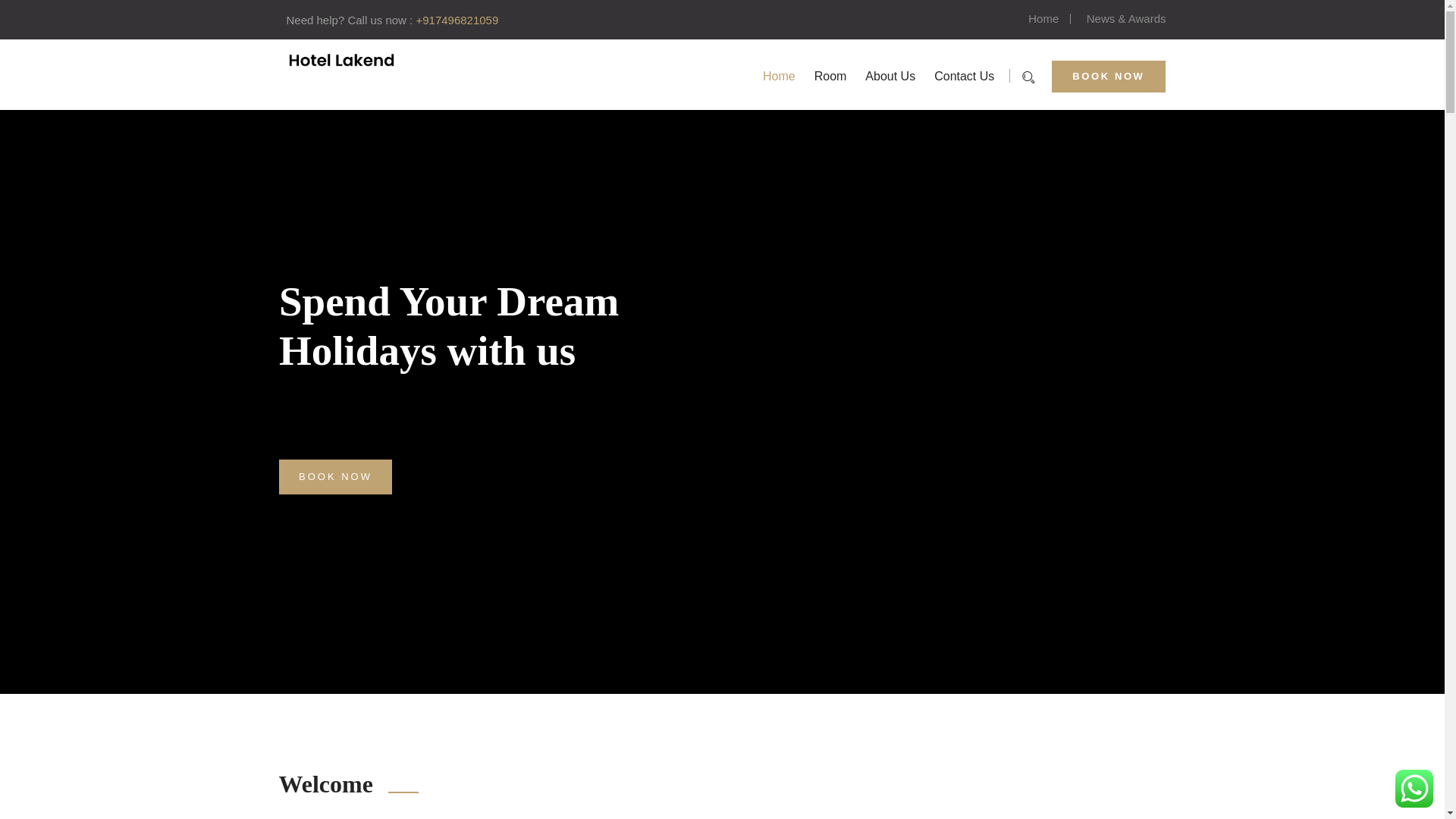 website screenshot of https://hotel-lakend.in/