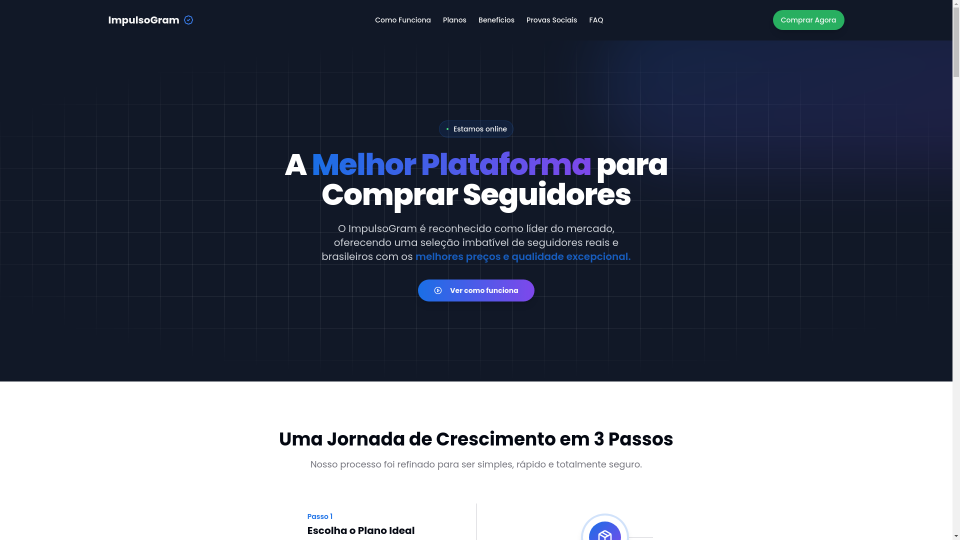 website screenshot of https://agenciaimpulsogram.site/