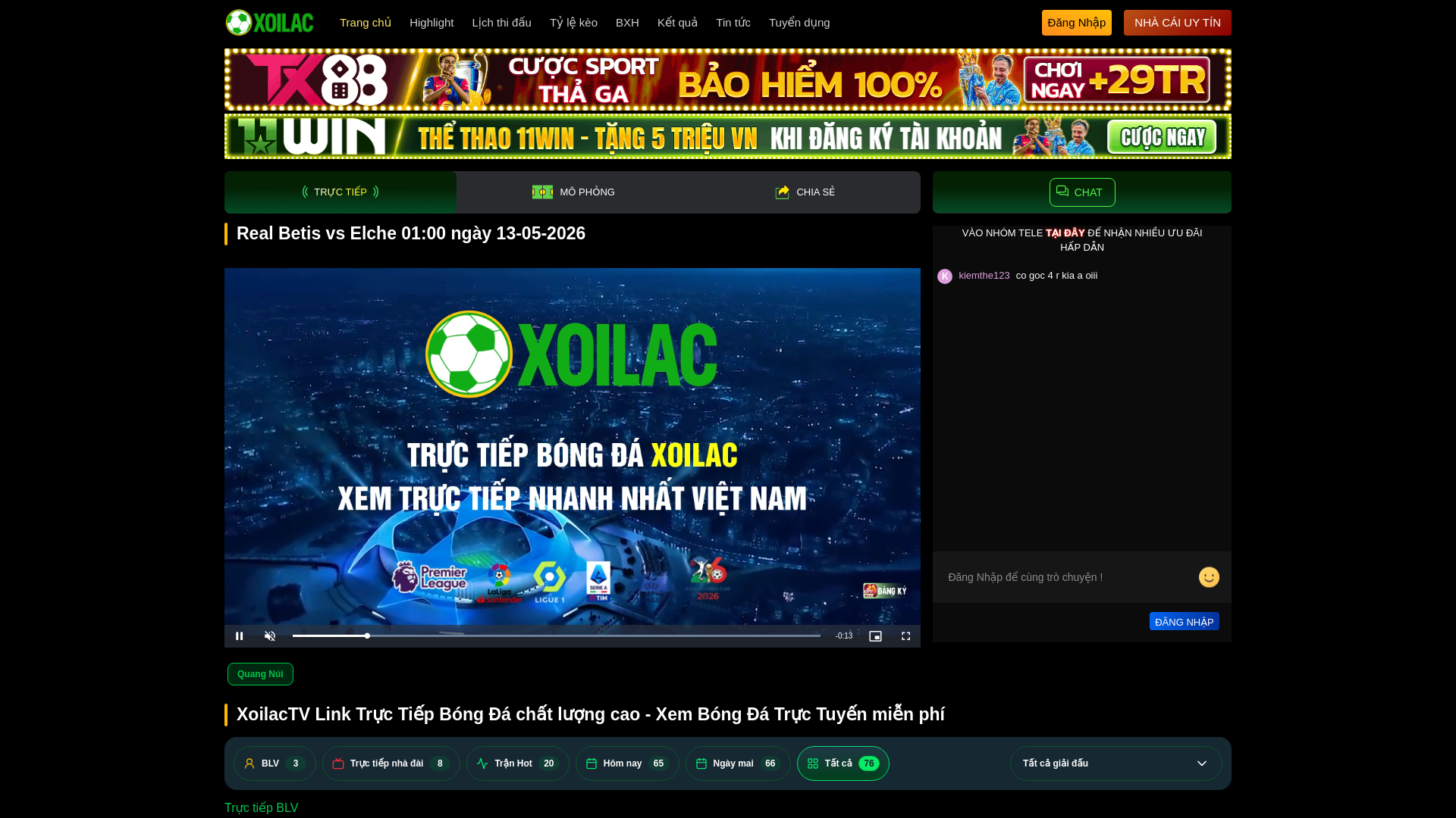 website screenshot of https://xoilac-2.com