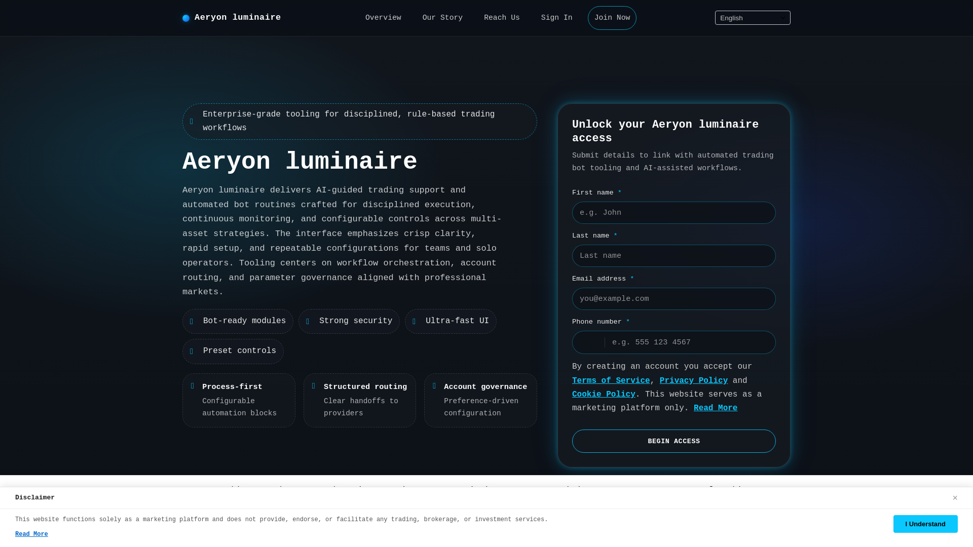 website screenshot of https://aeryon-luminaireengine-com.pages.dev/