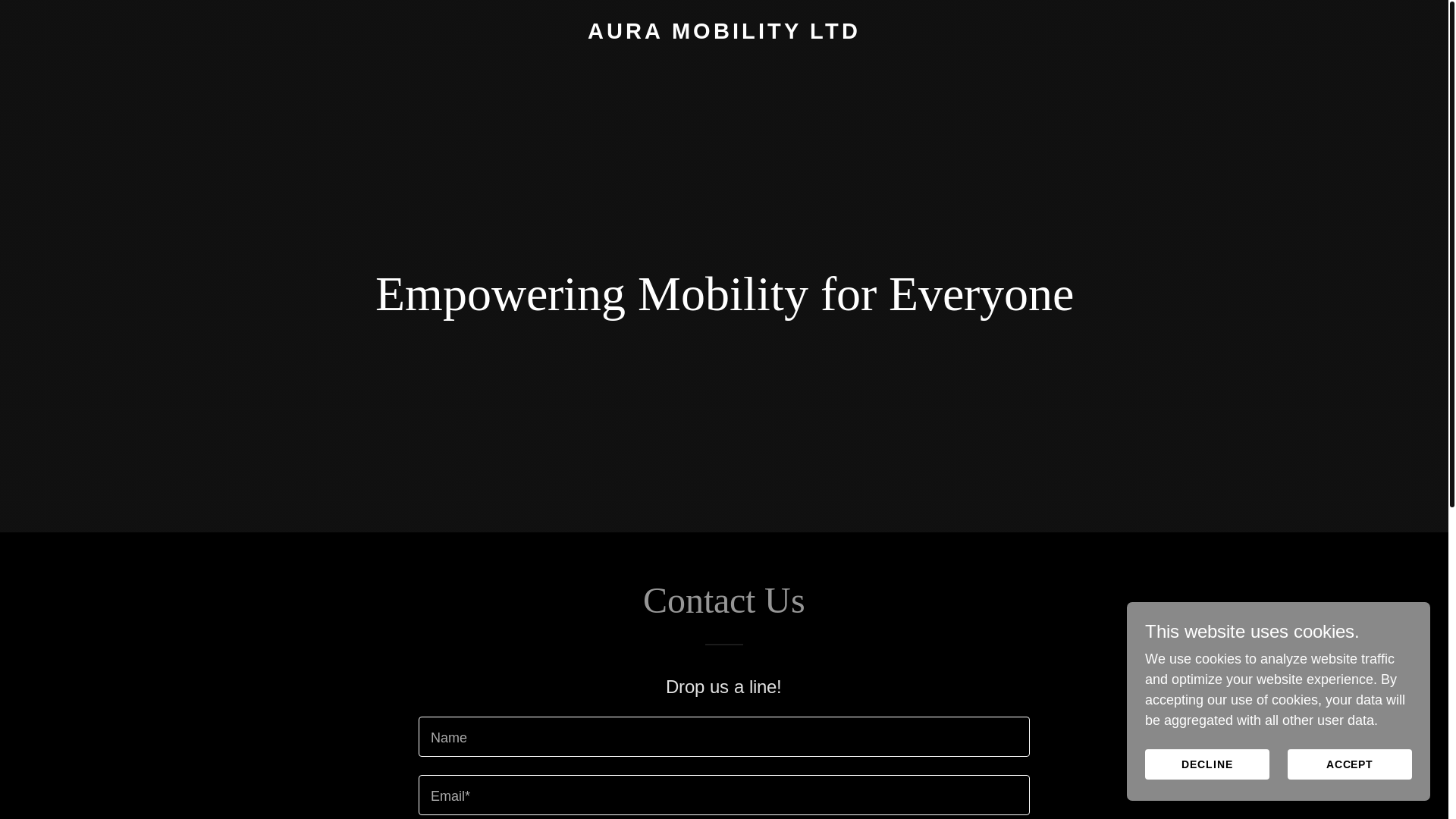 website screenshot of https://auramobilityltd.co.uk/
