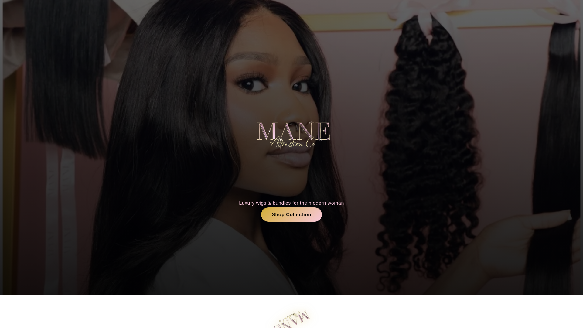 website screenshot of https://maneattractionco.store/