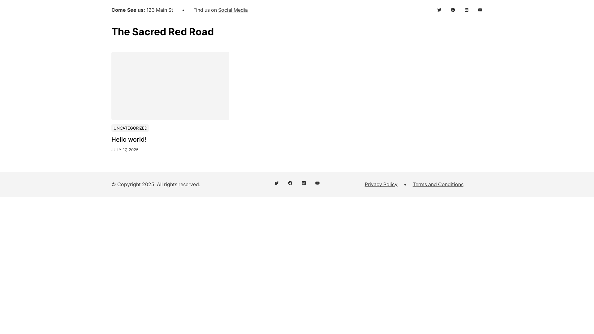 website screenshot of https://thesacredredroad.online/
