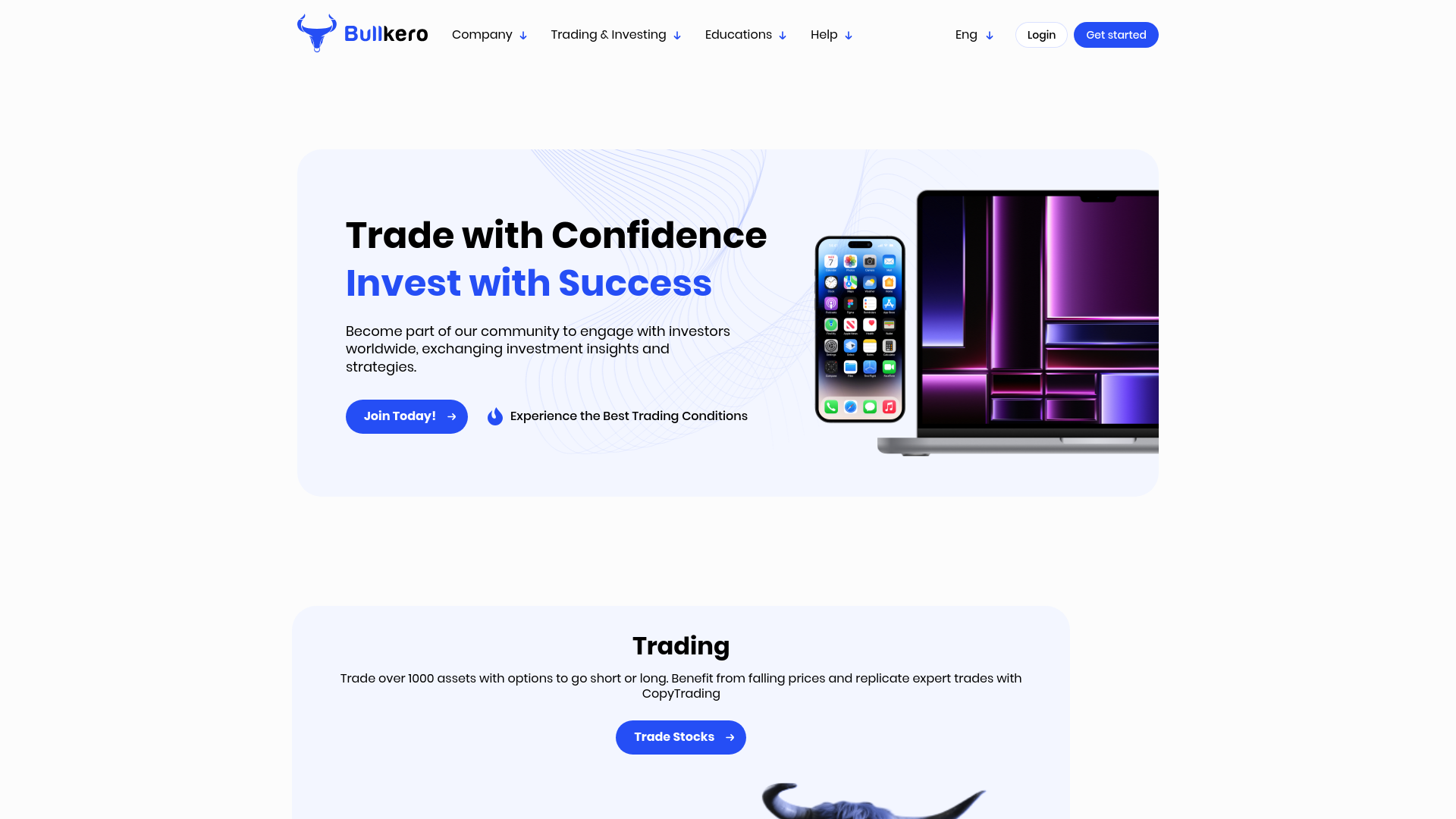 website screenshot of https://bullkero.com/