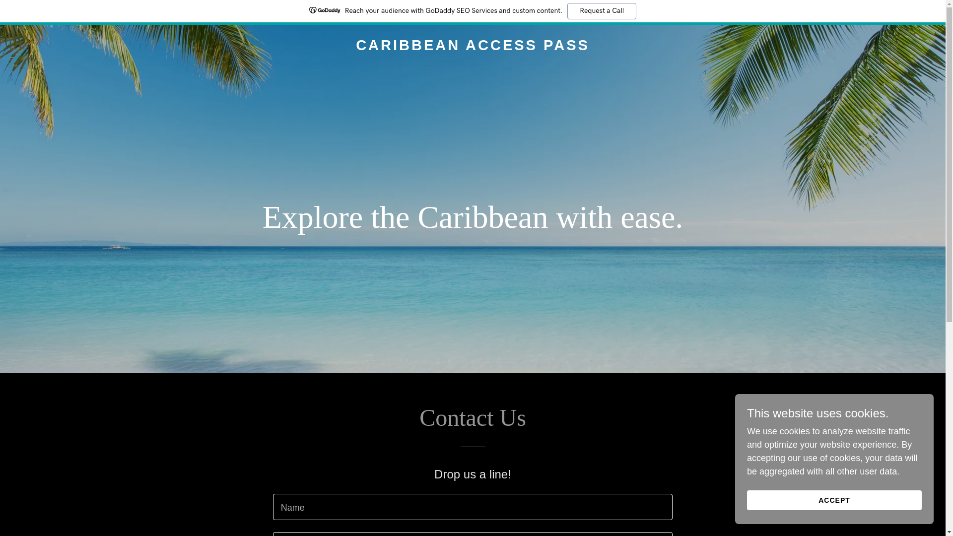 website screenshot of https://caribbeanaccesspass.com/