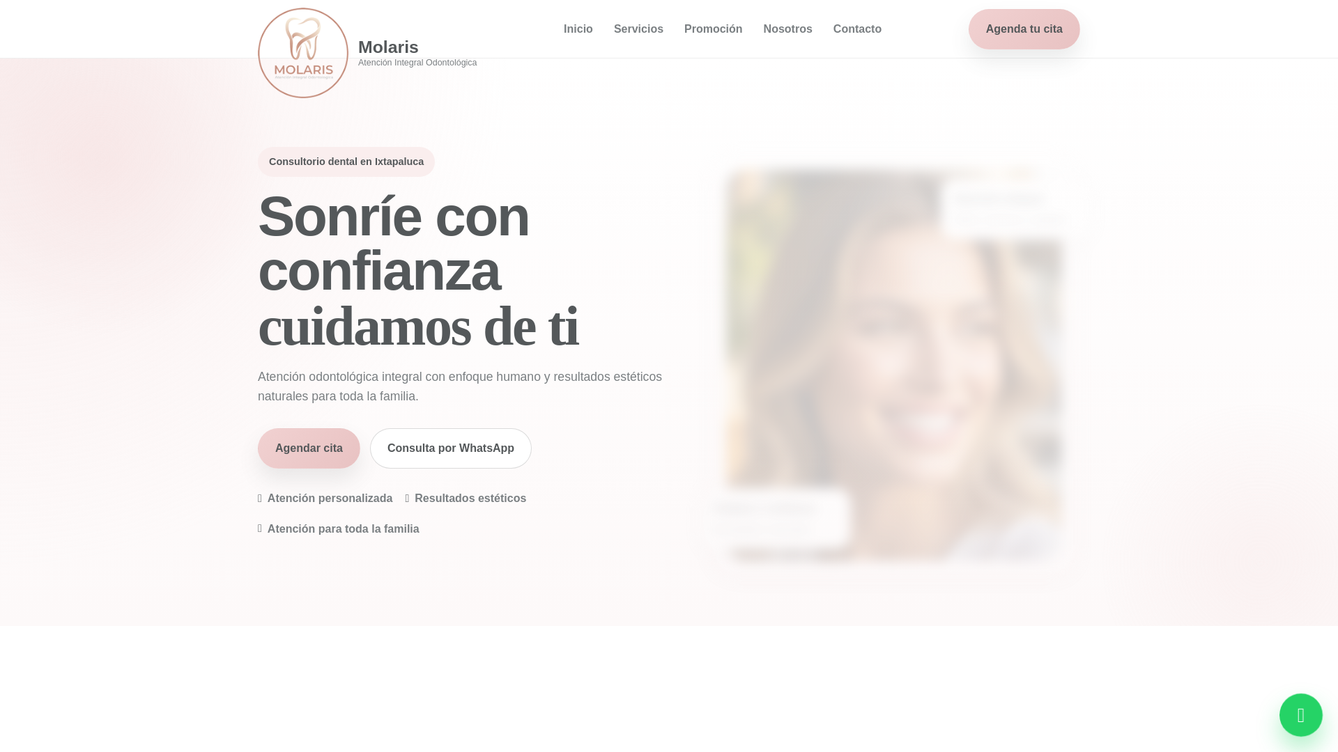 website screenshot of https://molaris.mx/