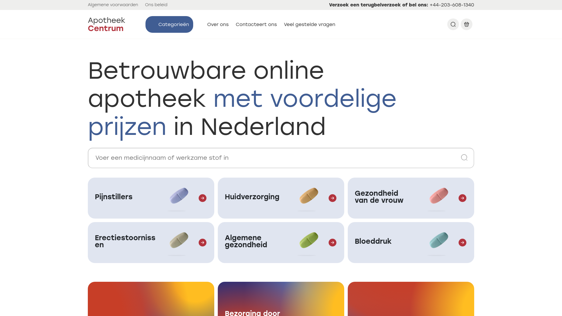 website screenshot of https://apotheekcentrum.com