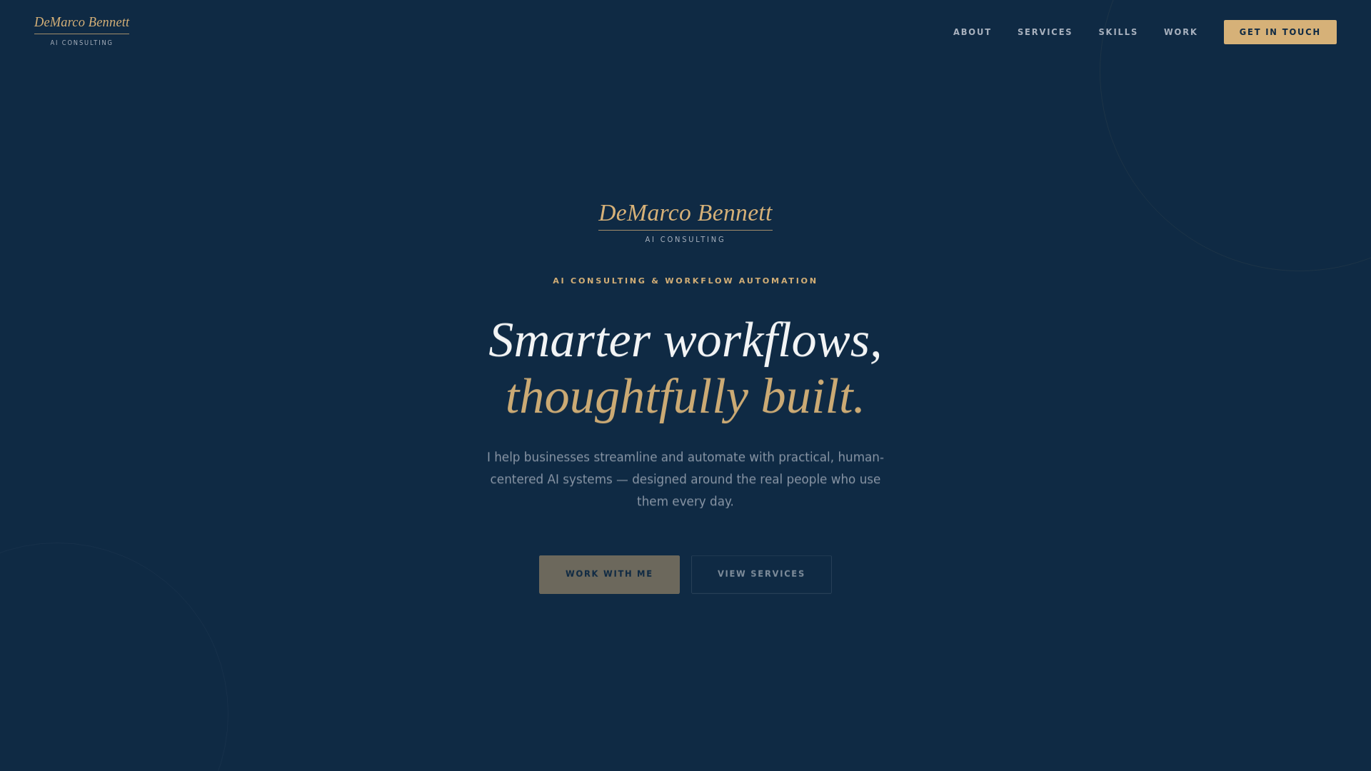 website screenshot of https://demarco-bennett-ai.pages.dev/