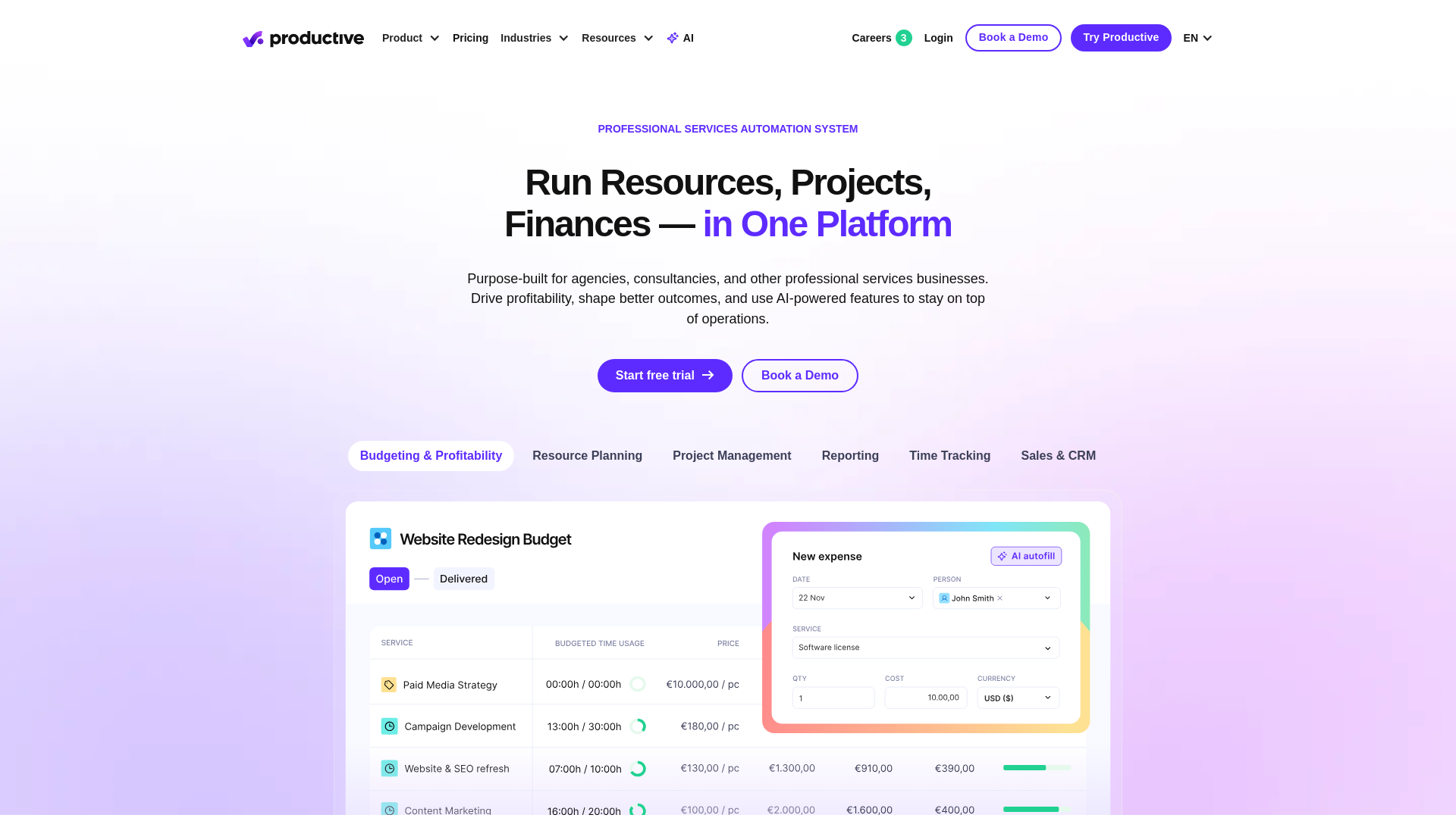 website screenshot of https://letsgoproductive.com