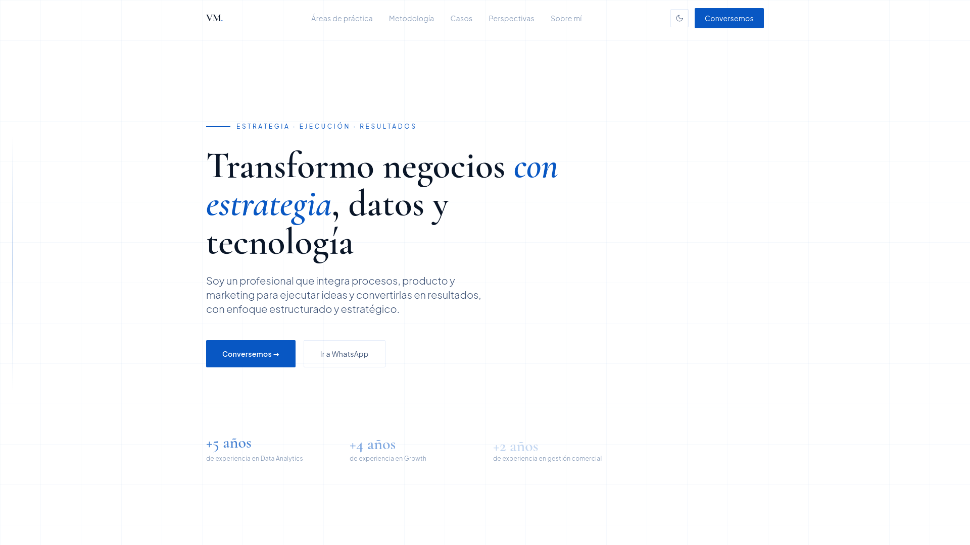 website screenshot of https://victormatos.pe/