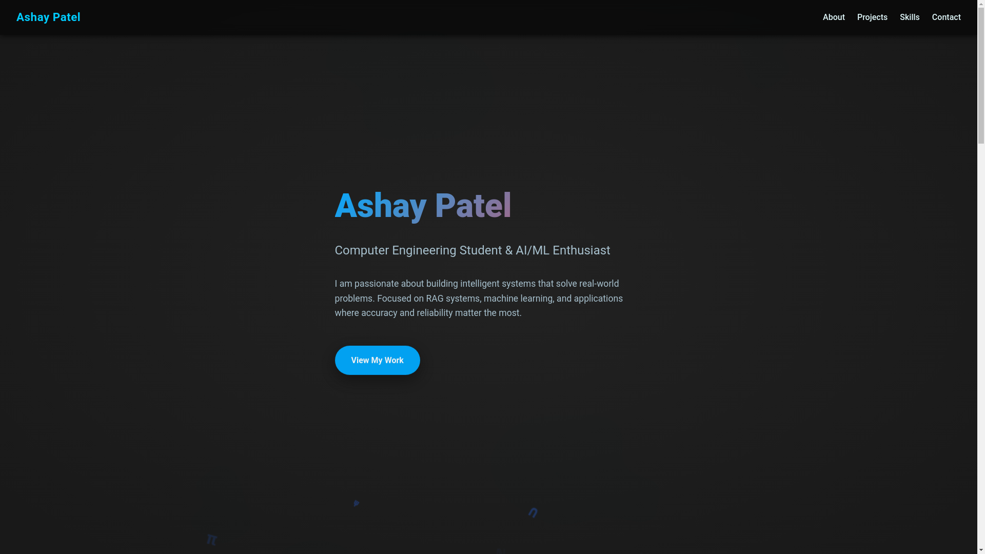 website screenshot of https://ashay-portfolio.pages.dev/