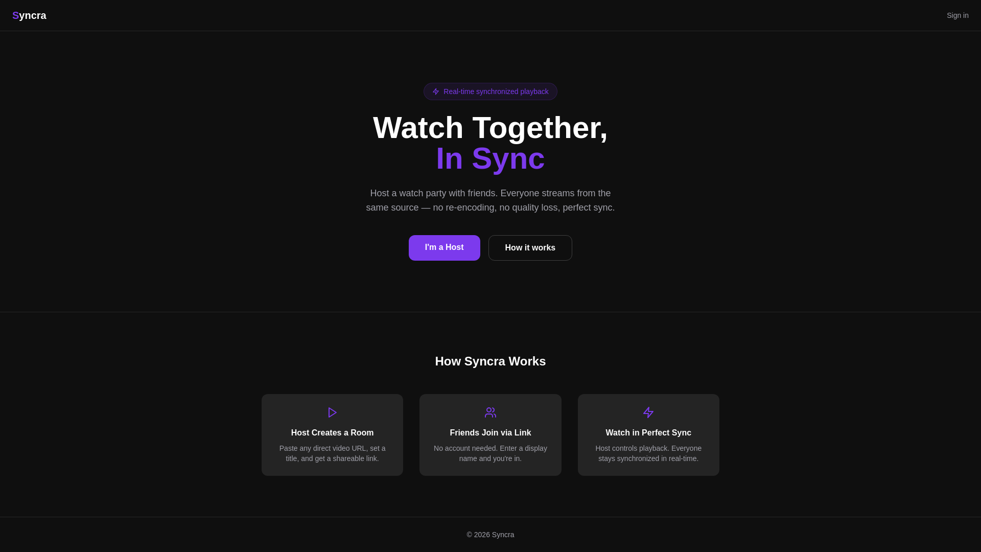 website screenshot of https://syncra.pages.dev/