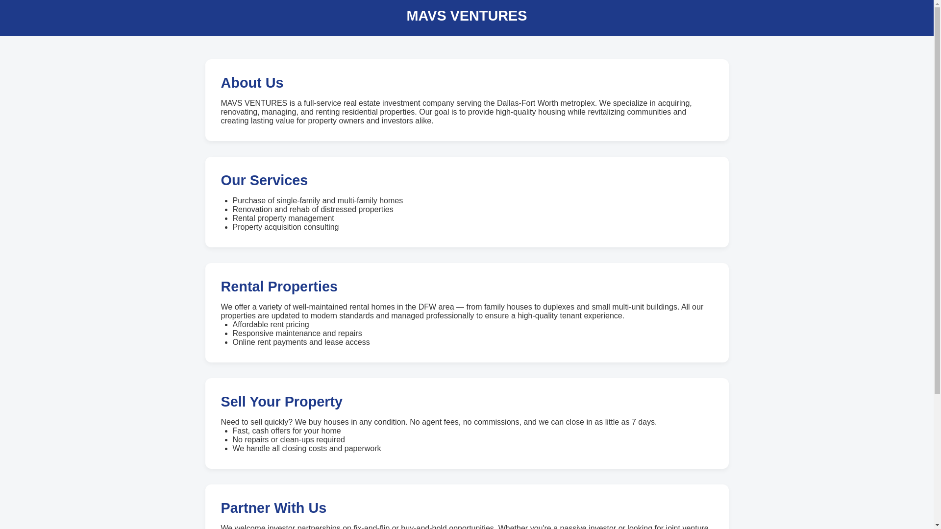 website screenshot of https://mavsweb.pages.dev/