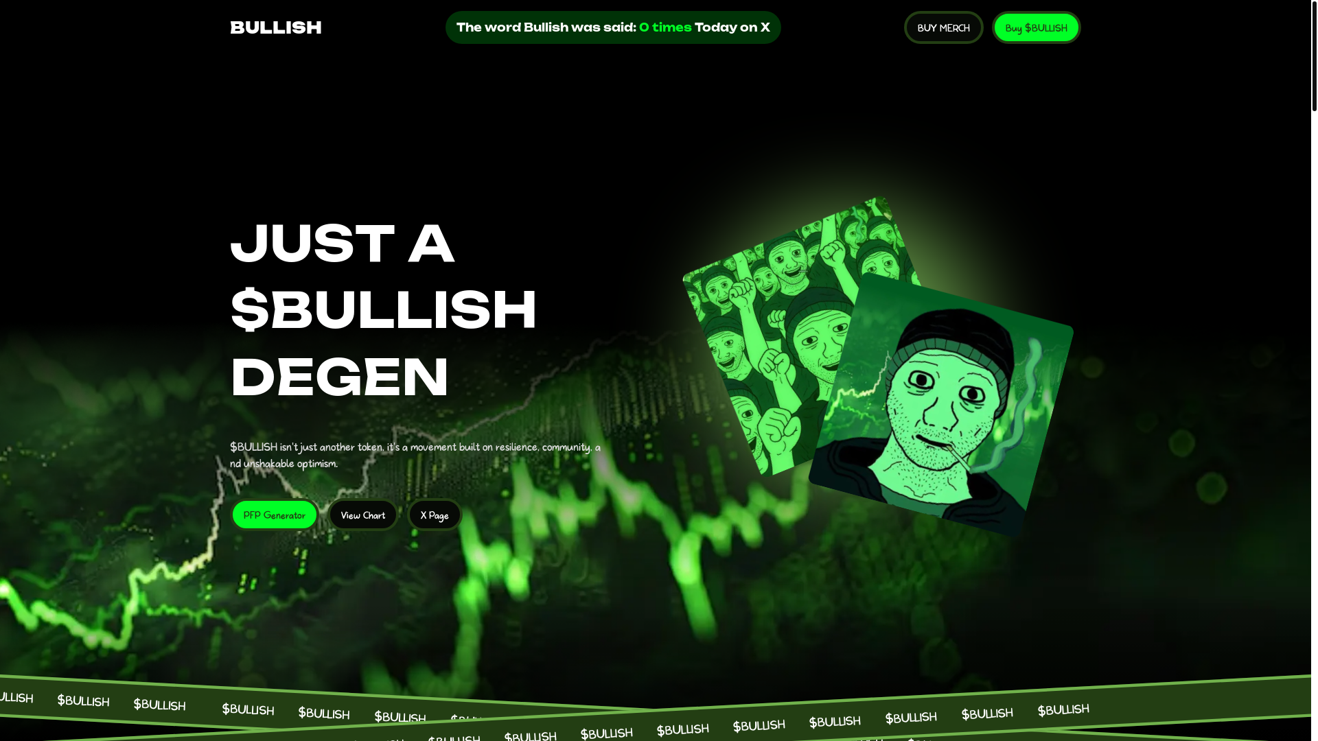 website screenshot of https://bullishdegen.com/