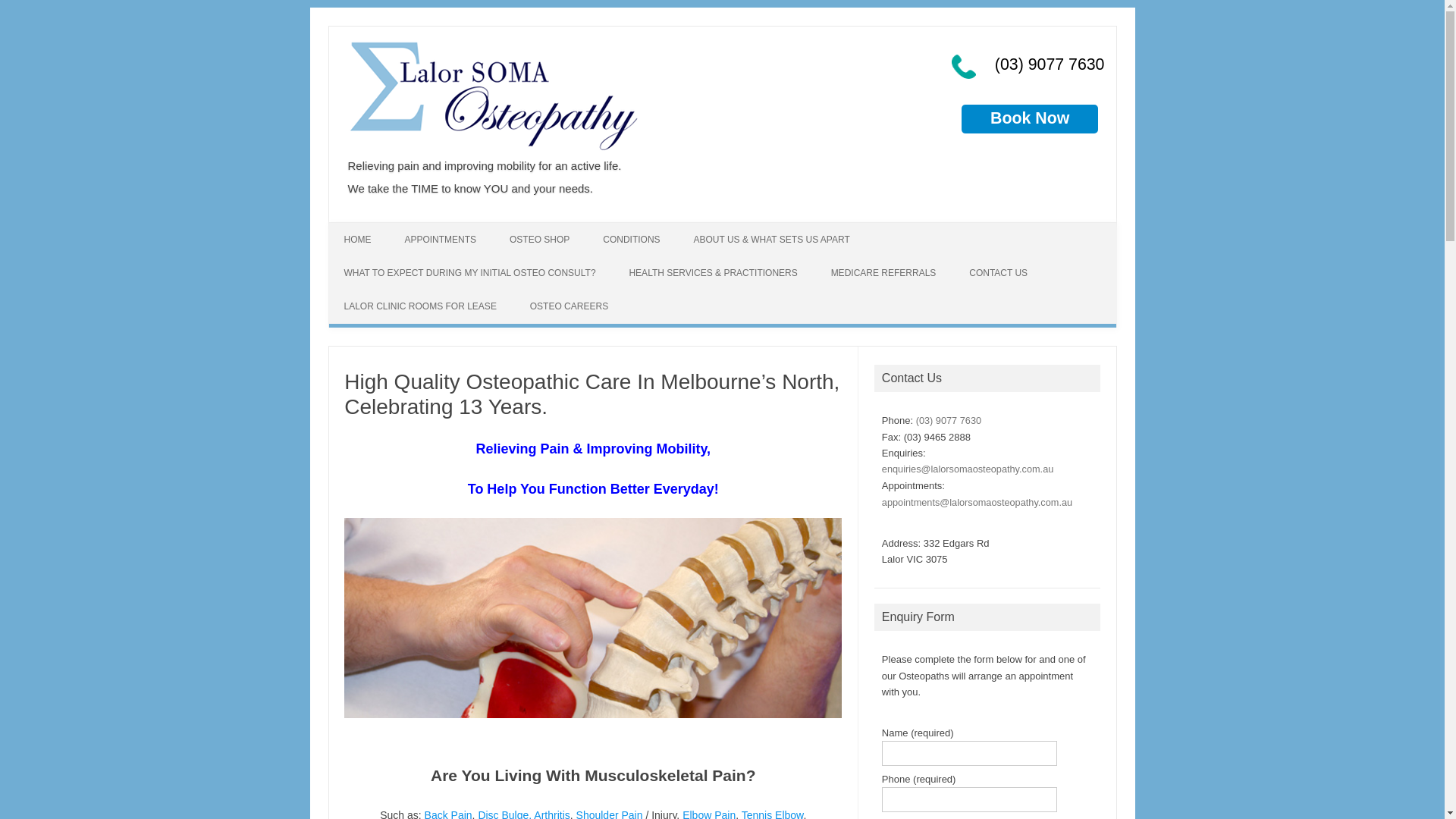 website screenshot of https://lalorsomaosteo.online/