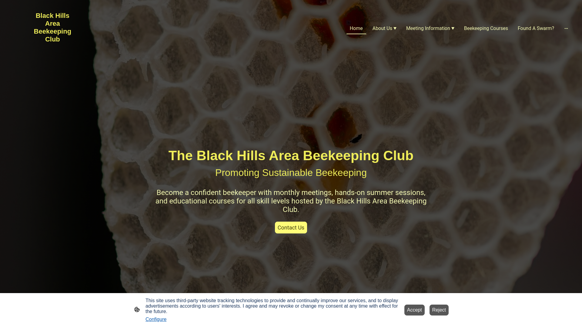 website screenshot of https://blackhillsbeeclub.org/