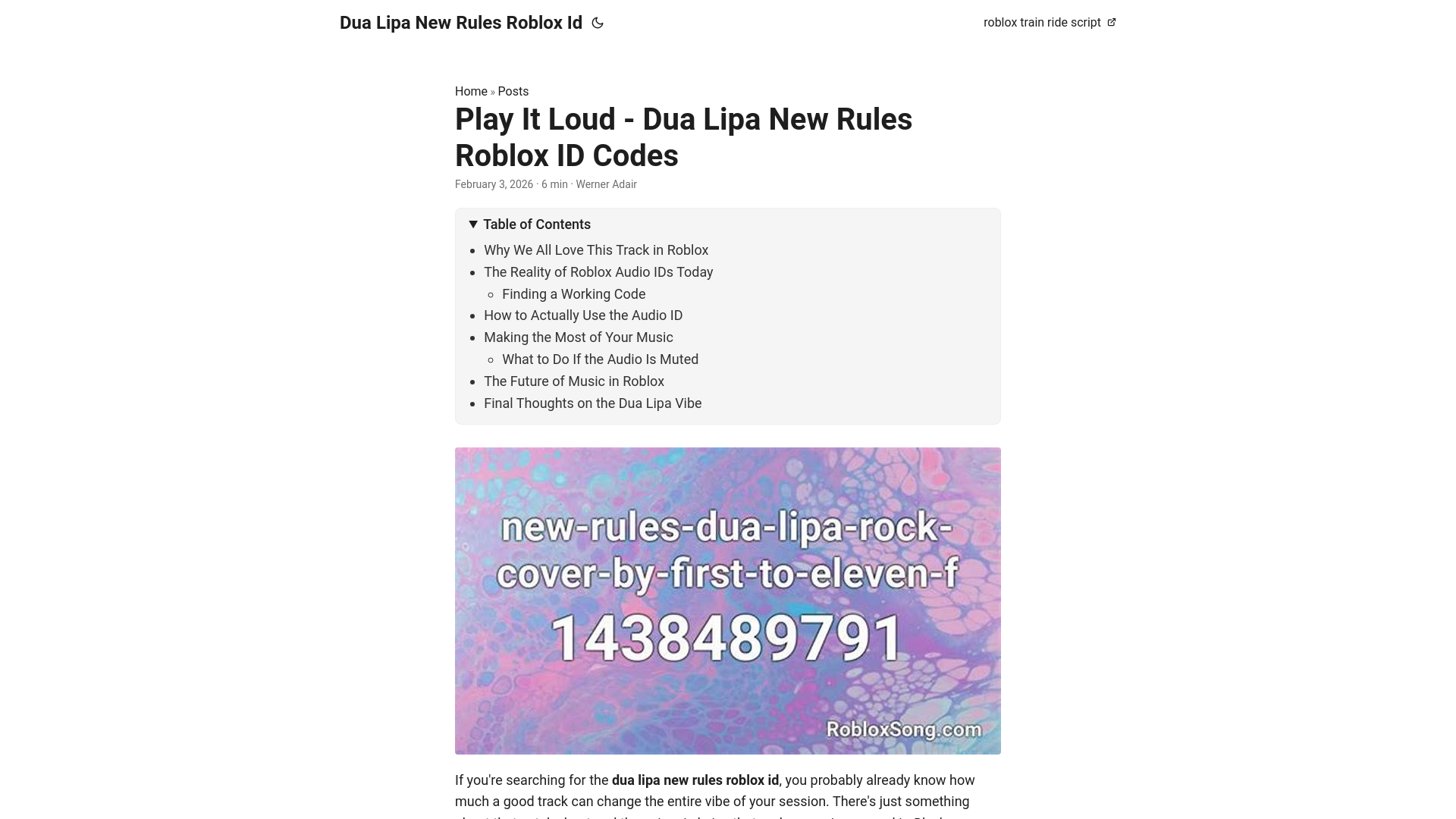 website screenshot of https://dua-lipa-new-rules-roblox-id.pages.dev/