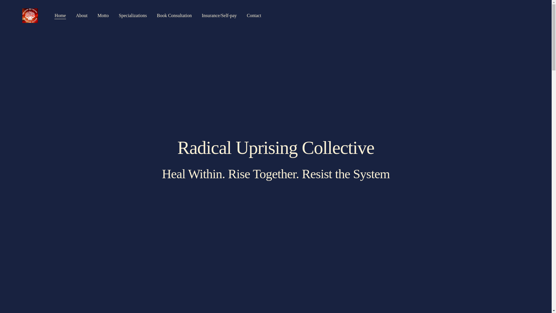 website screenshot of https://radicaluprisingcollective.com/