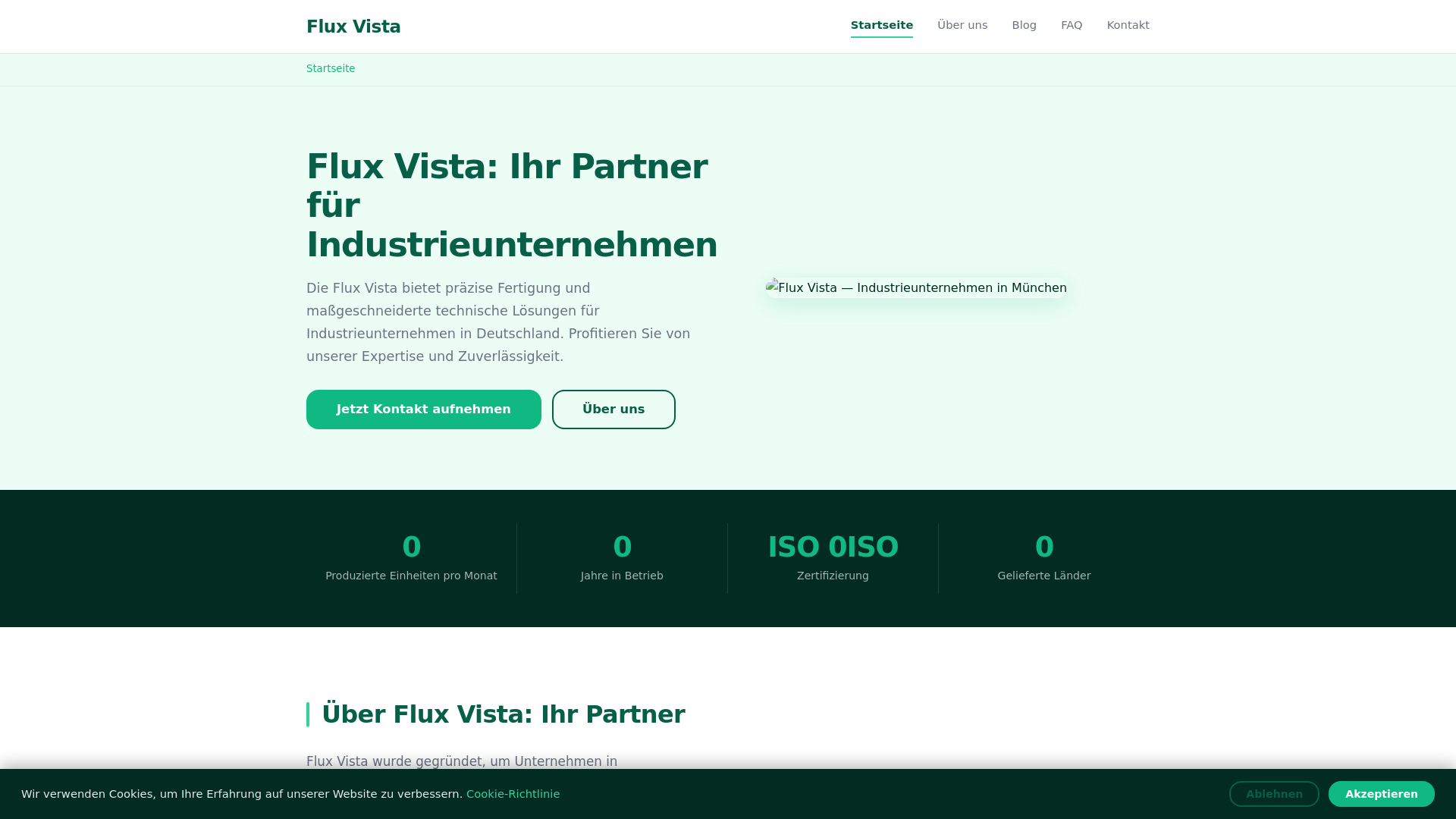 website screenshot of https://flux-vista.de/