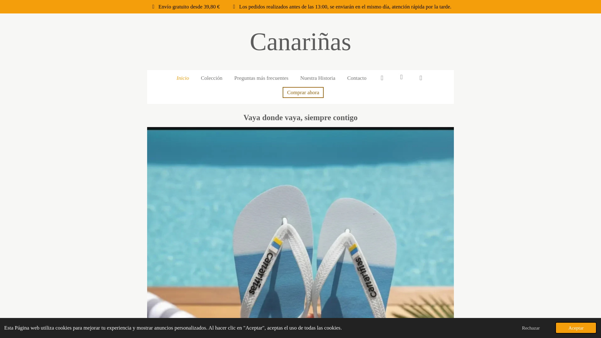 website screenshot of https://canarinas.es/