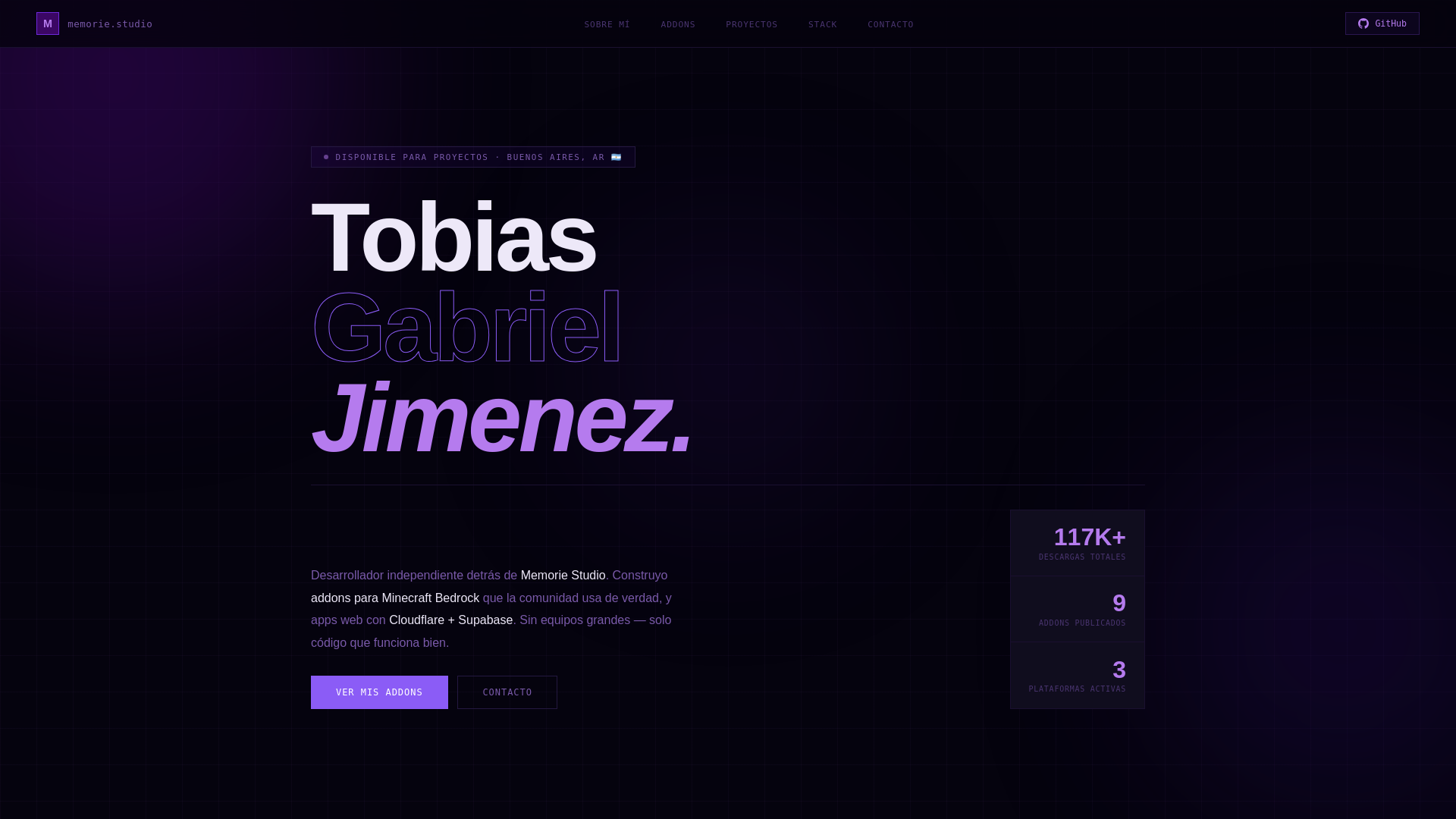 website screenshot of https://memorie-studio.pages.dev/