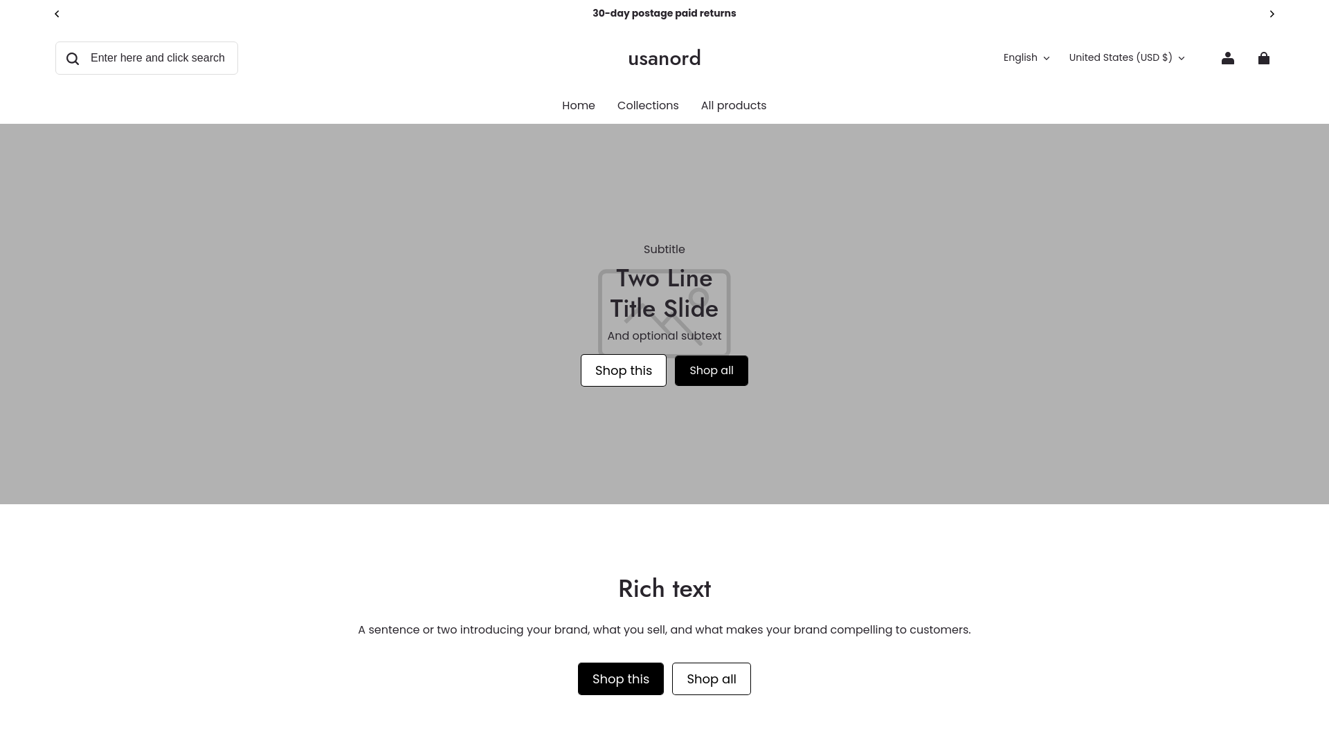 website screenshot of https://usanord.com/