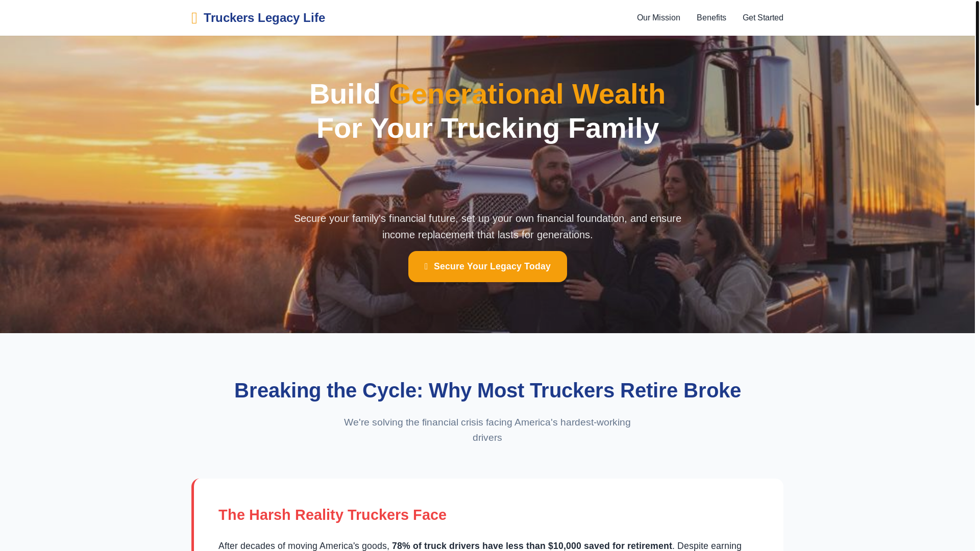 website screenshot of https://truckerslegacylife.pages.dev/
