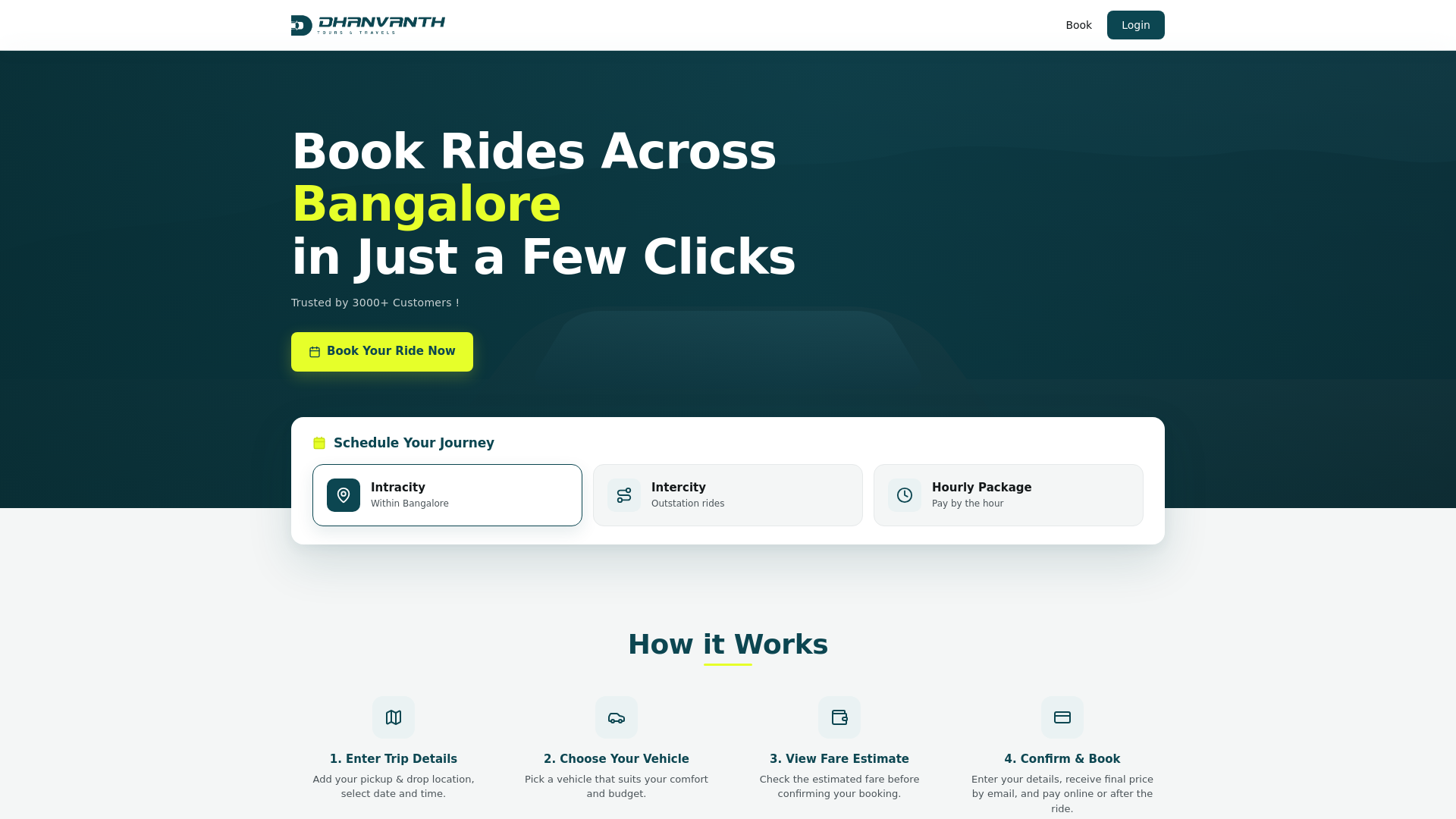 website screenshot of https://cab-booking-8yf.pages.dev/