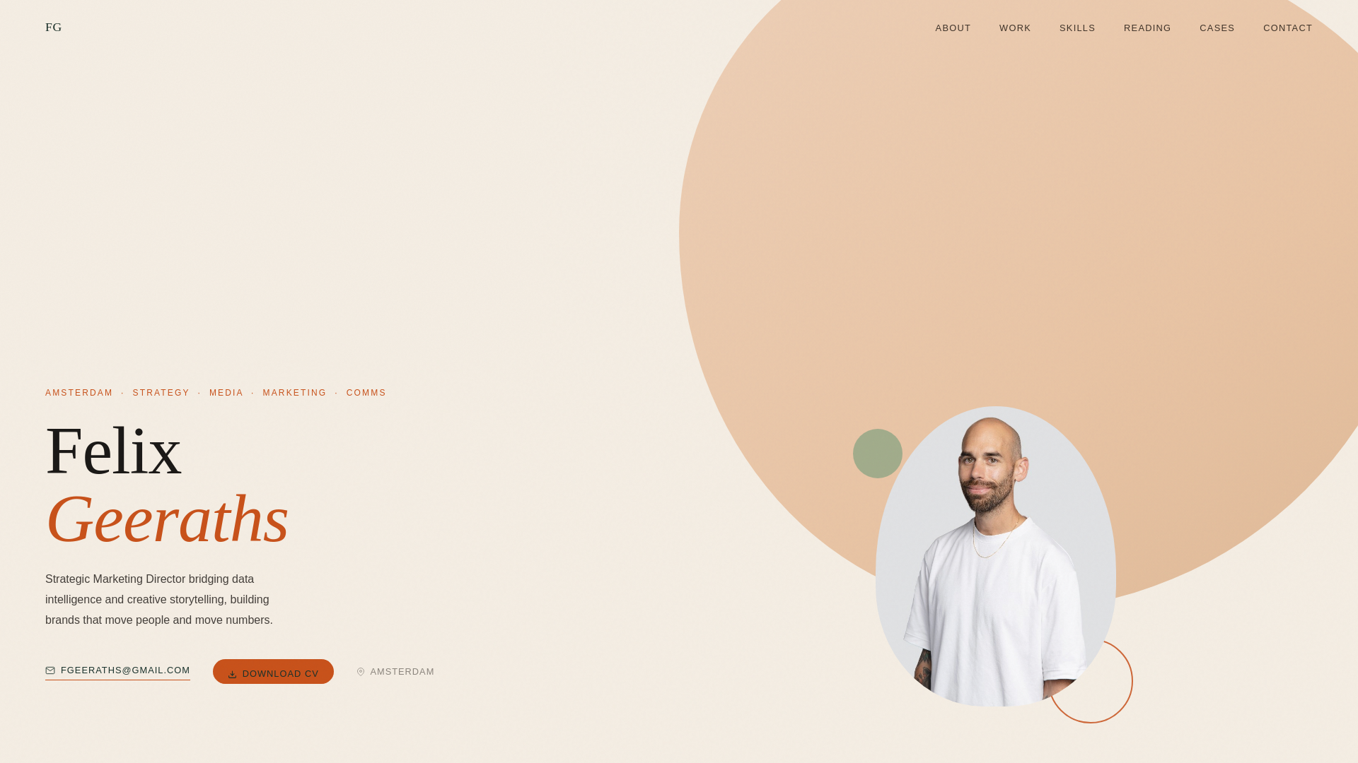 website screenshot of https://felixgeeraths.nl/